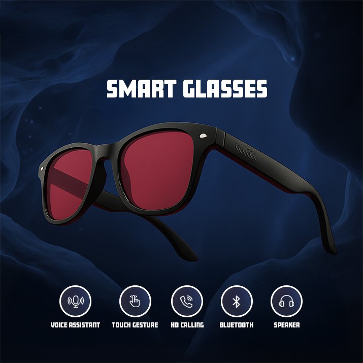 Smart Colour Changing AI Glasses – Intelligent Adaptive Lens Eyewear | Unisex Smart Eyeglasses (Black / Grey)