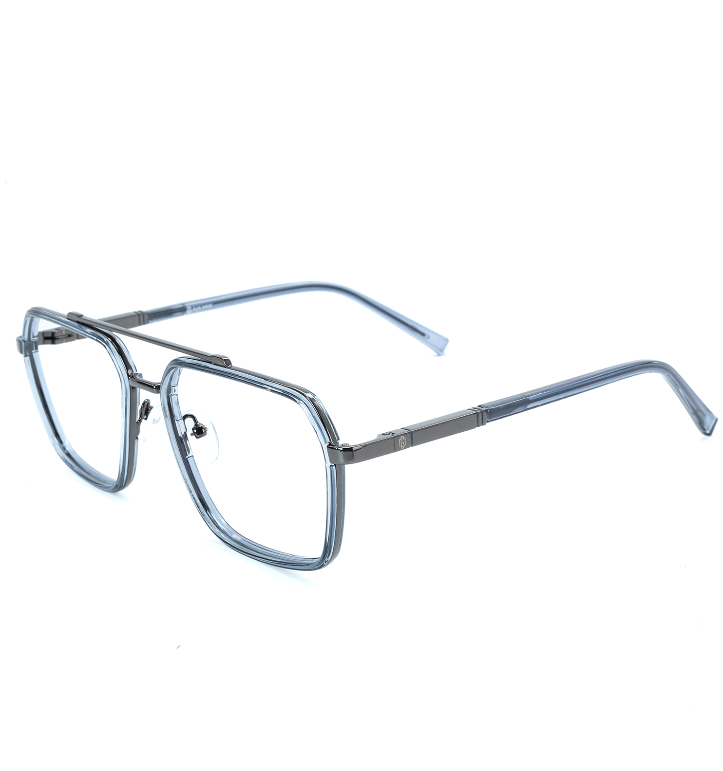 OG Twilight Light Blue & Gunmetal Eyeglasses – Square Full Rim Frame