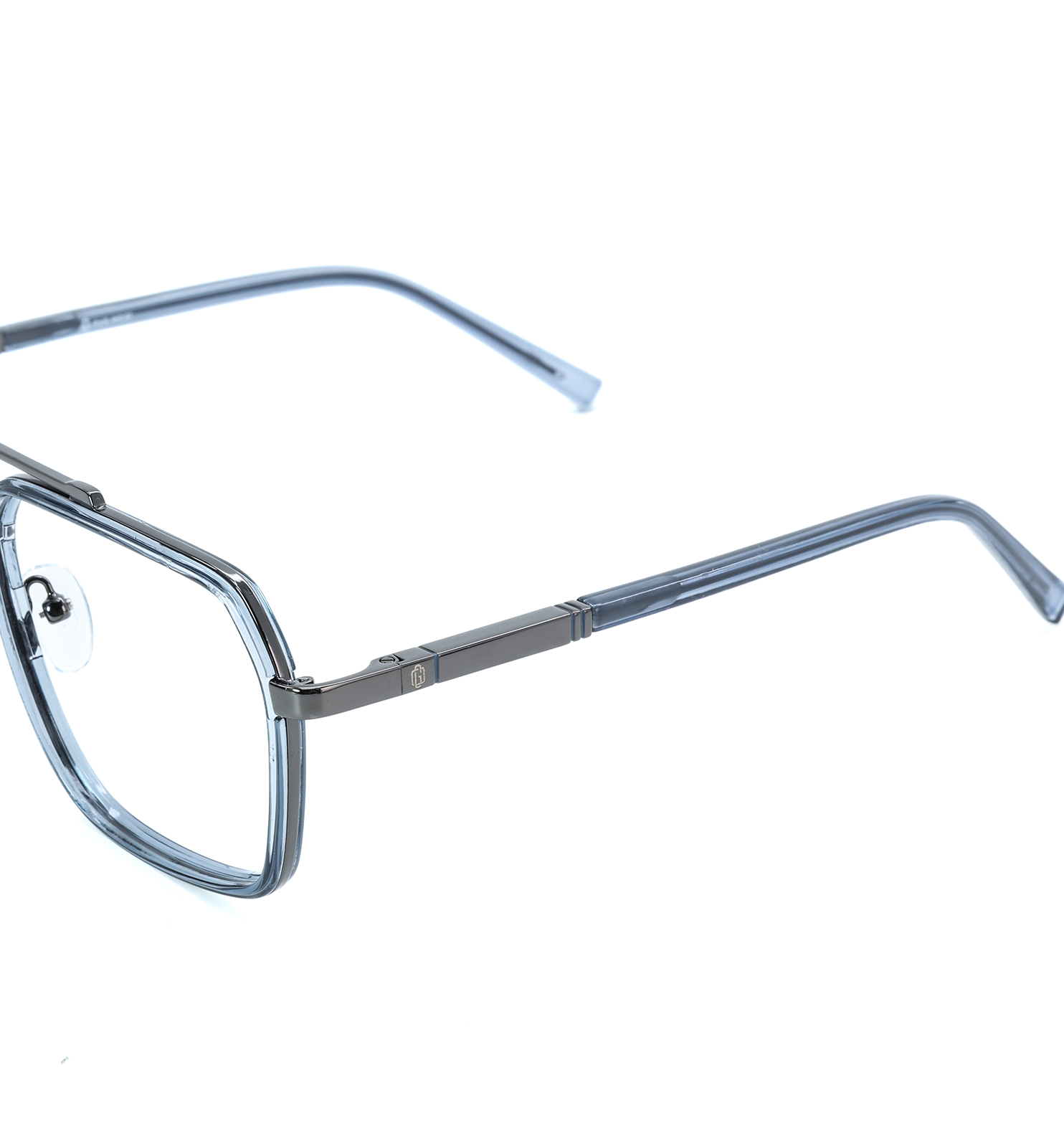 OG Twilight Light Blue & Gunmetal Eyeglasses – Square Full Rim Frame