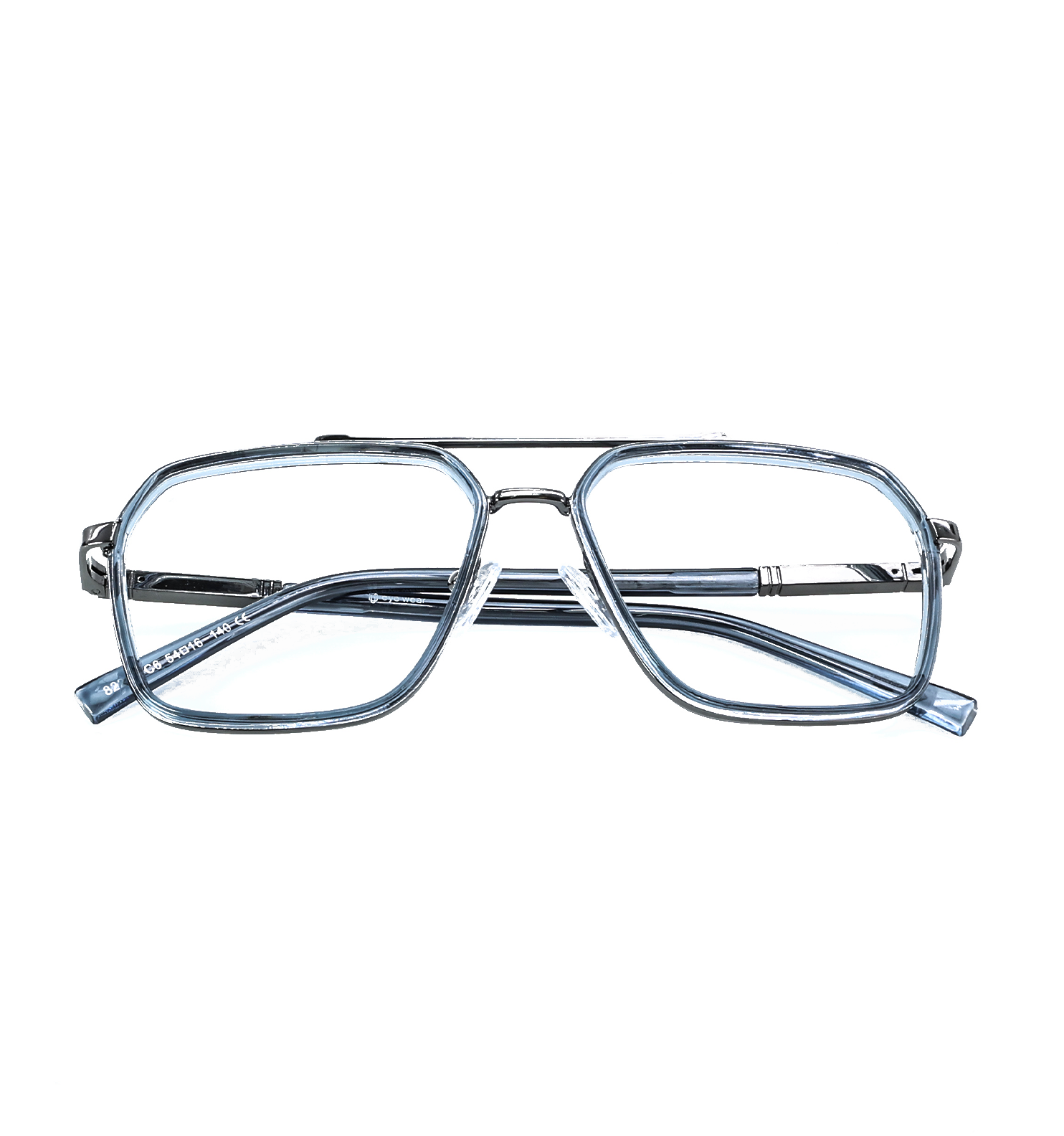 OG Twilight Light Blue & Gunmetal Eyeglasses – Square Full Rim Frame