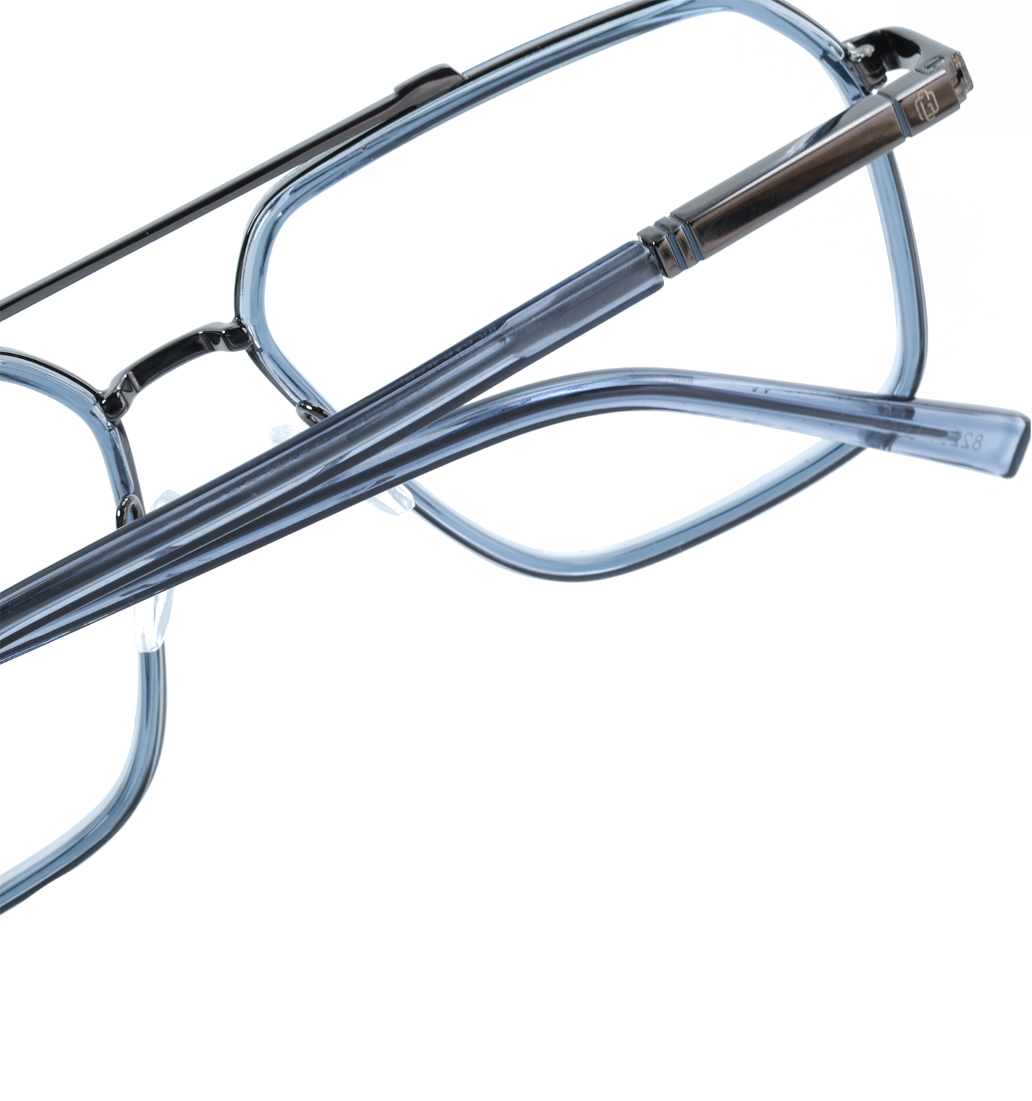 OG Twilight Light Blue & Gunmetal Eyeglasses – Square Full Rim Frame