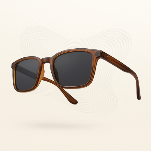 Dual Mode Rectangular Clip-On Glasses with Polarized Magnetic Clip – Unisex 2-in-1 Eyewear | Available in Brown & Silver