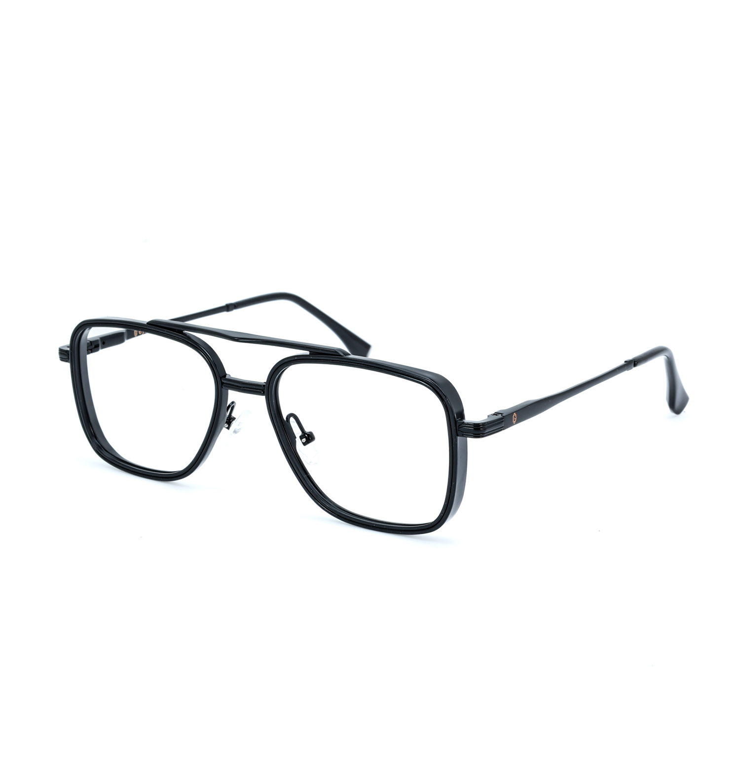 Vintage Square Metal Eyeglasses – OG Retro Full Rim Frame | Available in Black, Golden & Grey