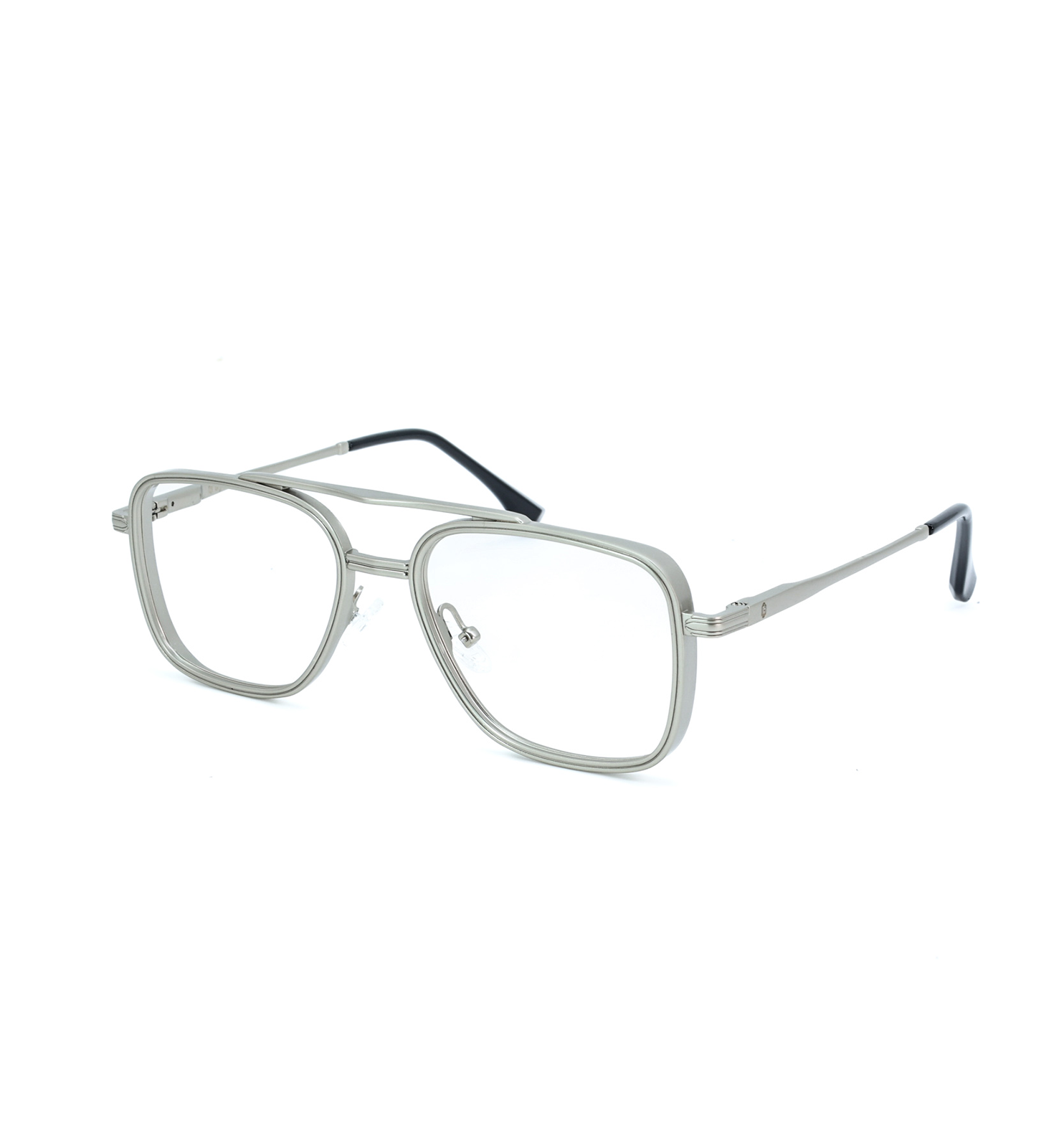 Vintage Square Metal Eyeglasses – OG Retro Full Rim Frame | Available in Black, Golden & Grey