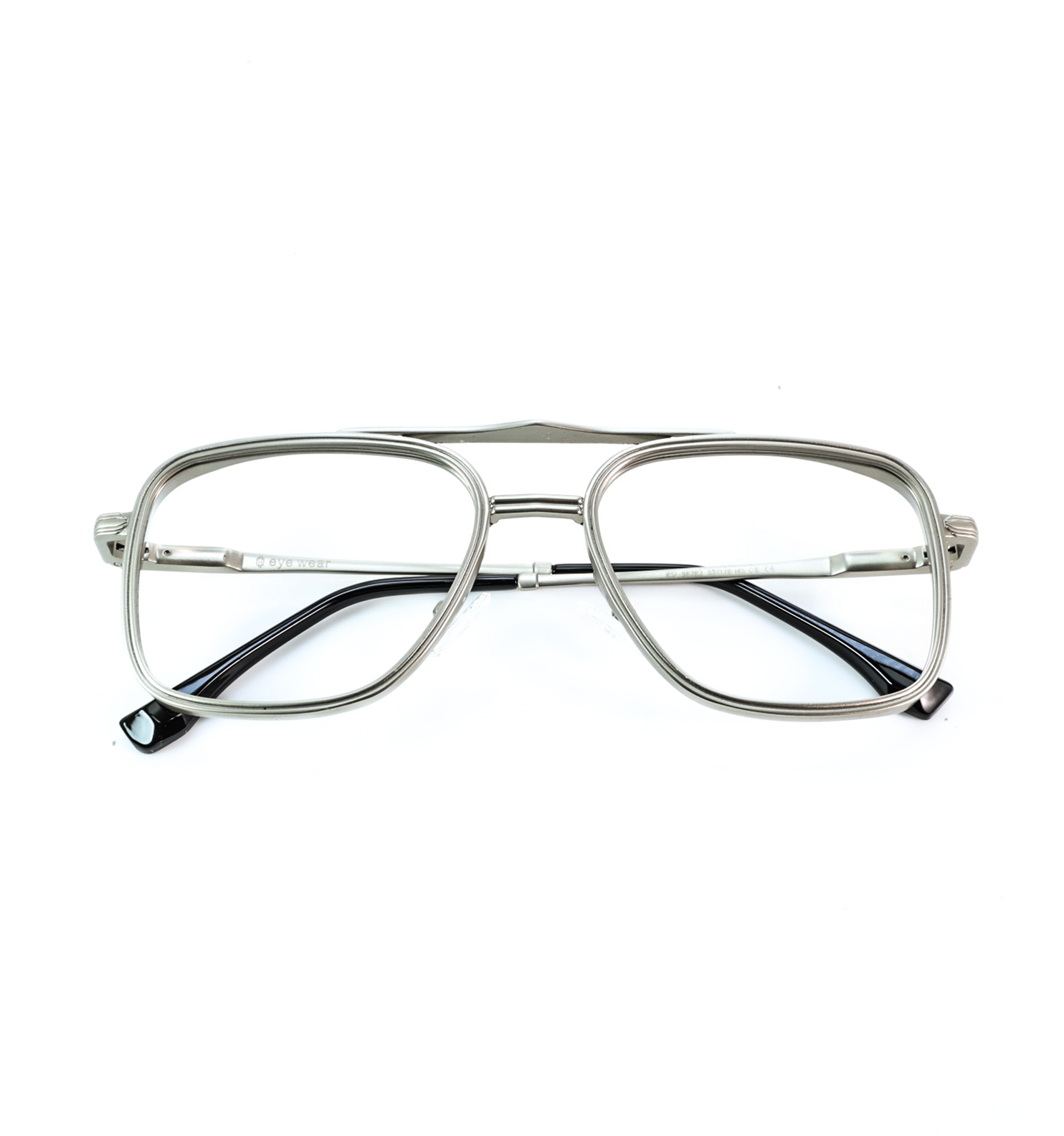 Vintage Square Metal Eyeglasses – OG Retro Full Rim Frame | Available in Black, Golden & Grey