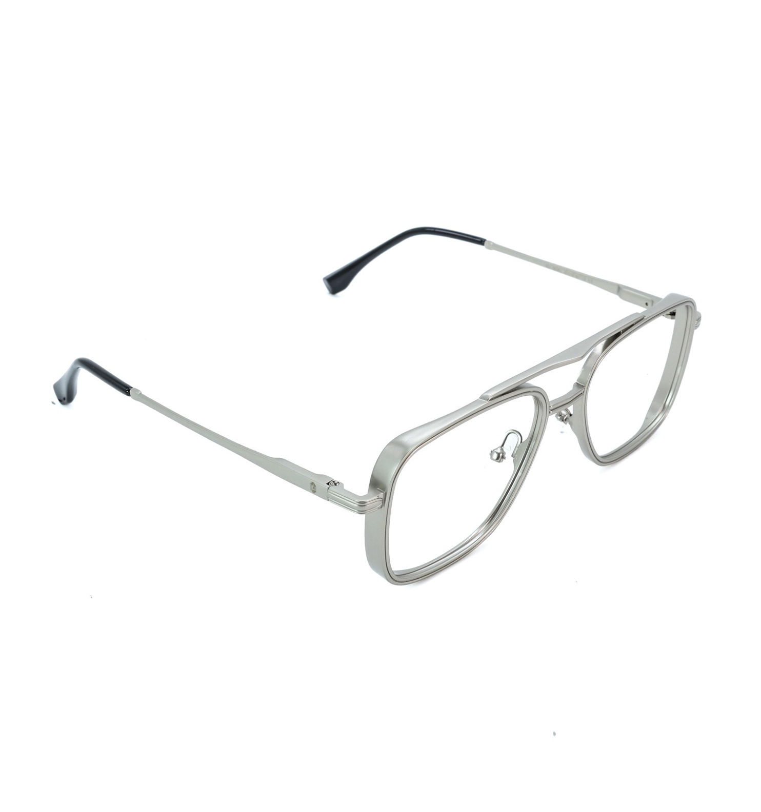 Vintage Square Metal Eyeglasses – OG Retro Full Rim Frame | Available in Black, Golden & Grey