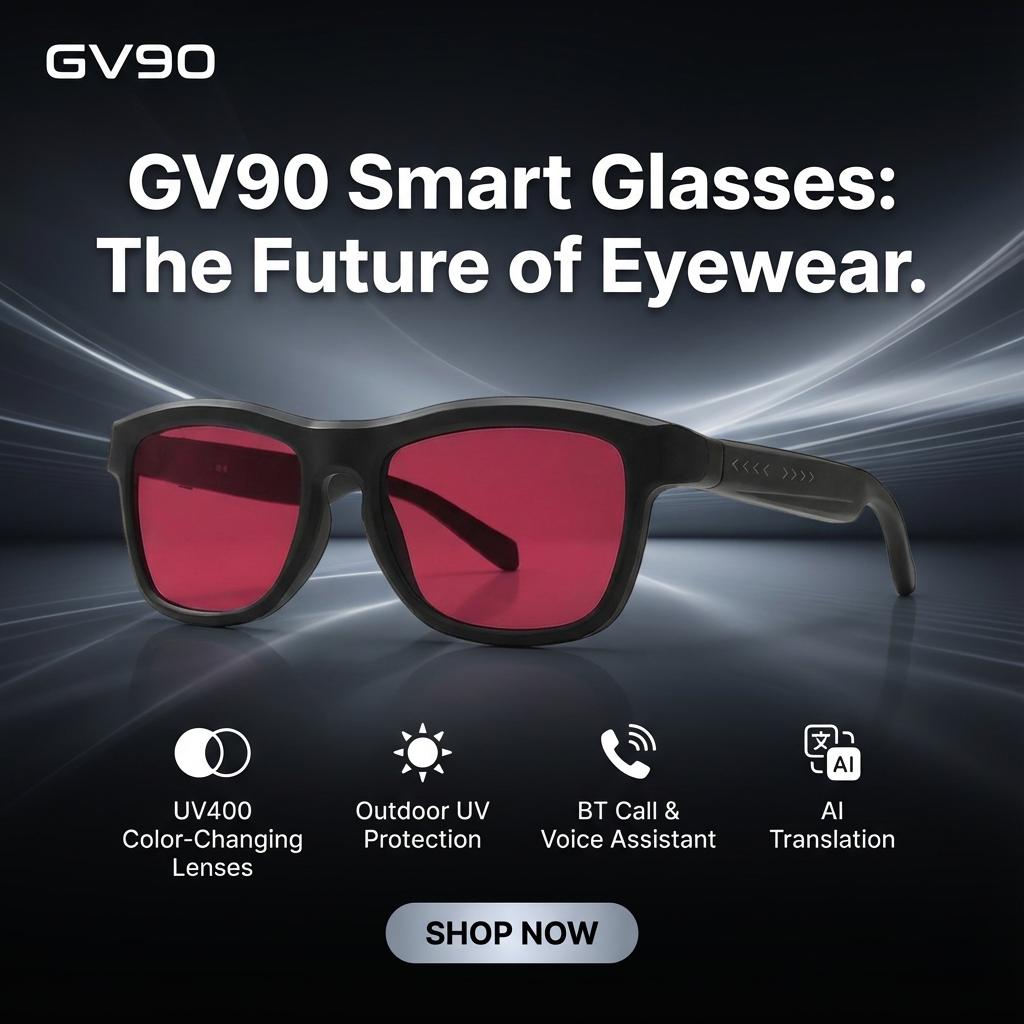 Smart Colour Changing AI Glasses – Intelligent Adaptive Lens Eyewear | Unisex Smart Eyeglasses (Black / Grey)