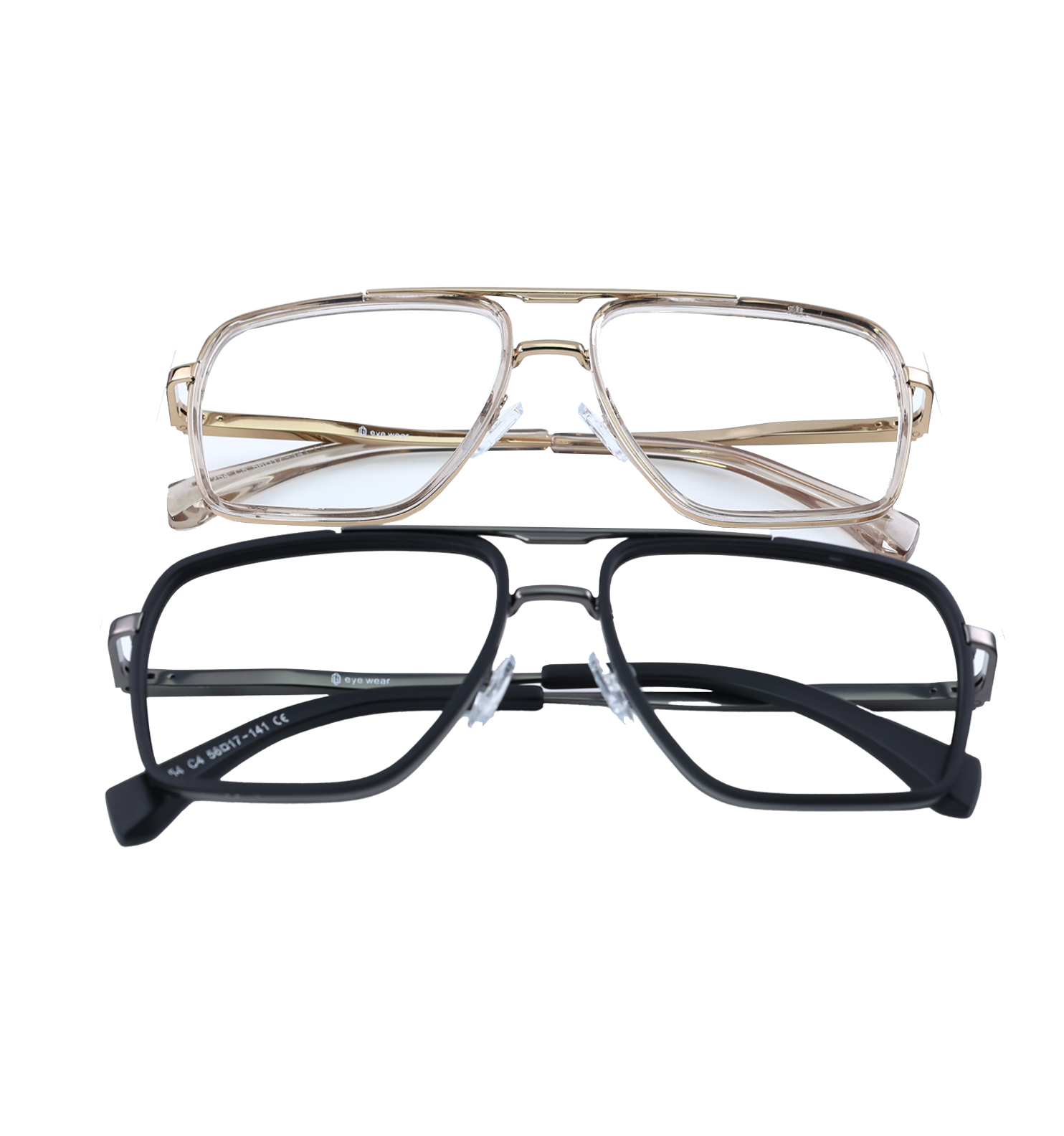 Ultra Square Full Rim Eyeglasses with Pre-Fitted Blue Block Lenses – Lightweight Frame (Golden, Black)