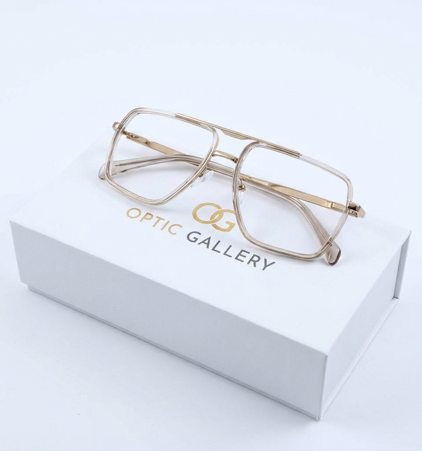 Ultra Square Full Rim Eyeglasses with Pre-Fitted Blue Block Lenses – Lightweight Frame (Golden, Black)