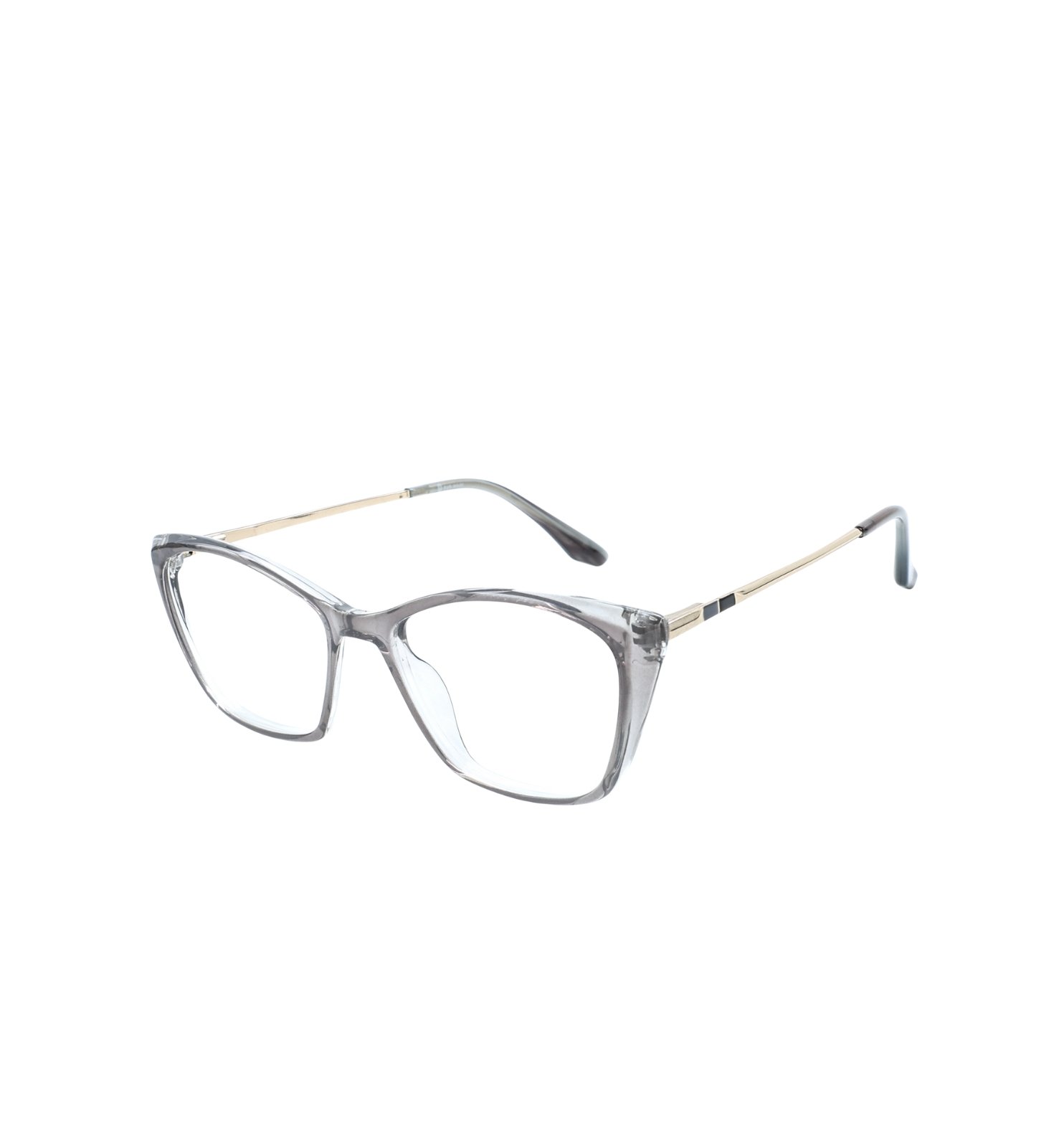 Acetate Cat Eye Full Rim Eyeglasses with Metal Temples – Elegant Women’s Frame (Black, Grey, Rose)