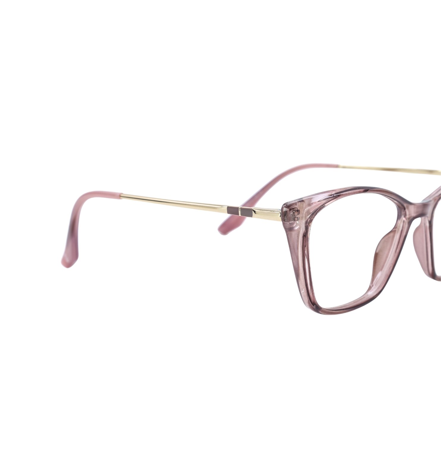 Acetate Cat Eye Full Rim Eyeglasses with Metal Temples – Elegant Women’s Frame (Black, Grey, Rose)