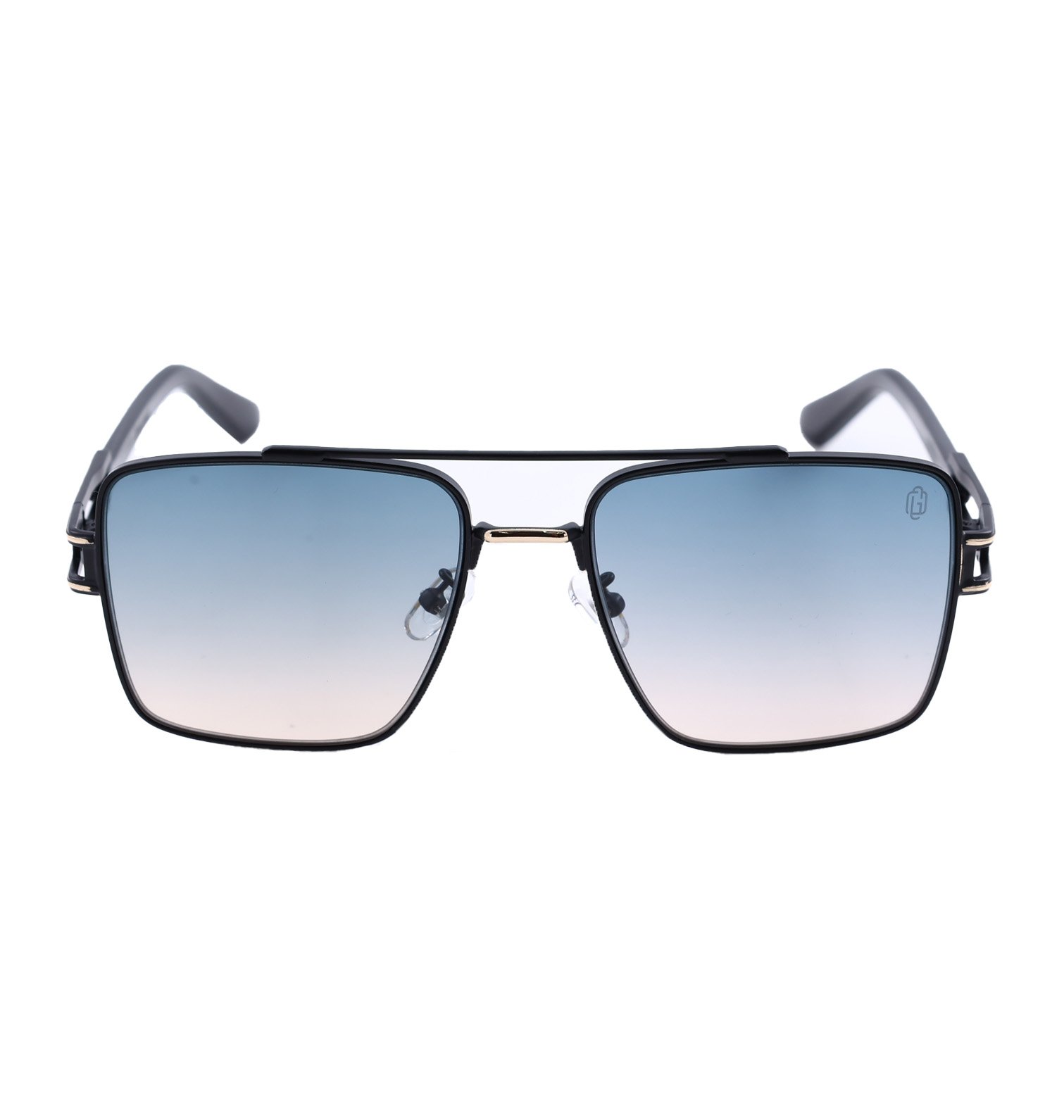 OG Aero Square Full Rim Metal Sunglasses – Bold Square Frame (Black, Blue, Grey)