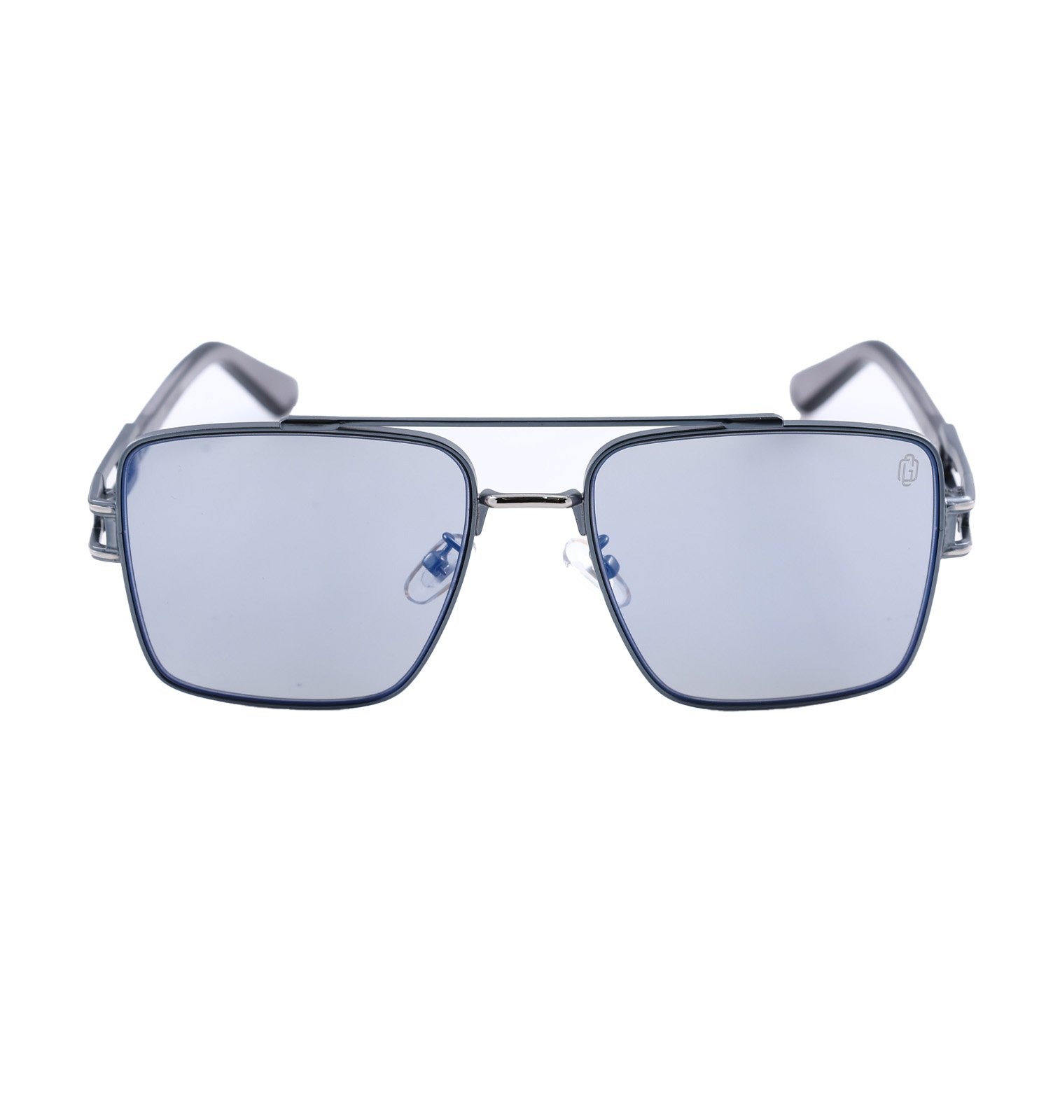 OG Aero Square Full Rim Metal Sunglasses – Bold Square Frame (Black, Blue, Grey)