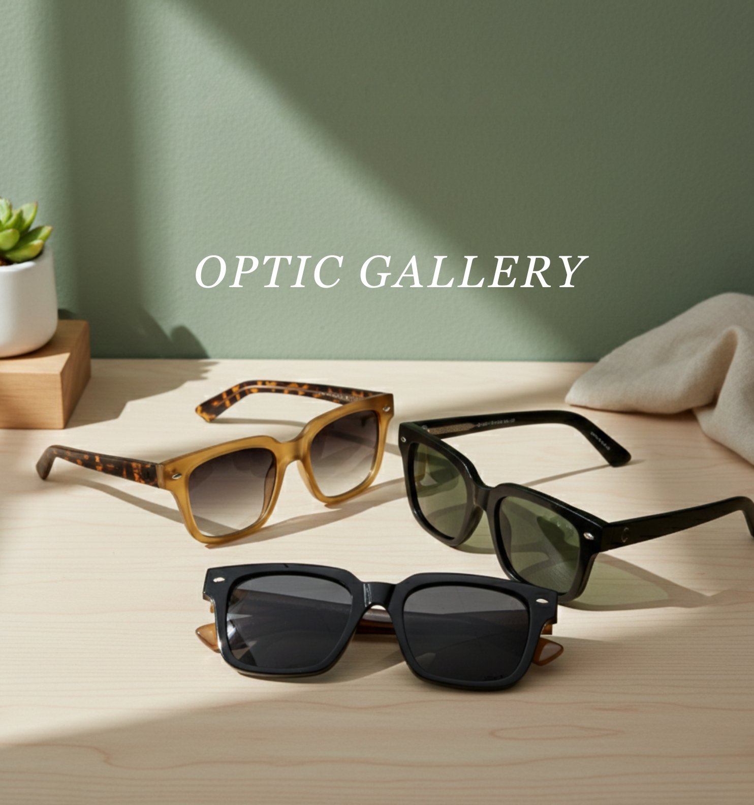 OG Modern Square Sunglasses – Contemporary Square Frame (Black, Yellow, Green)