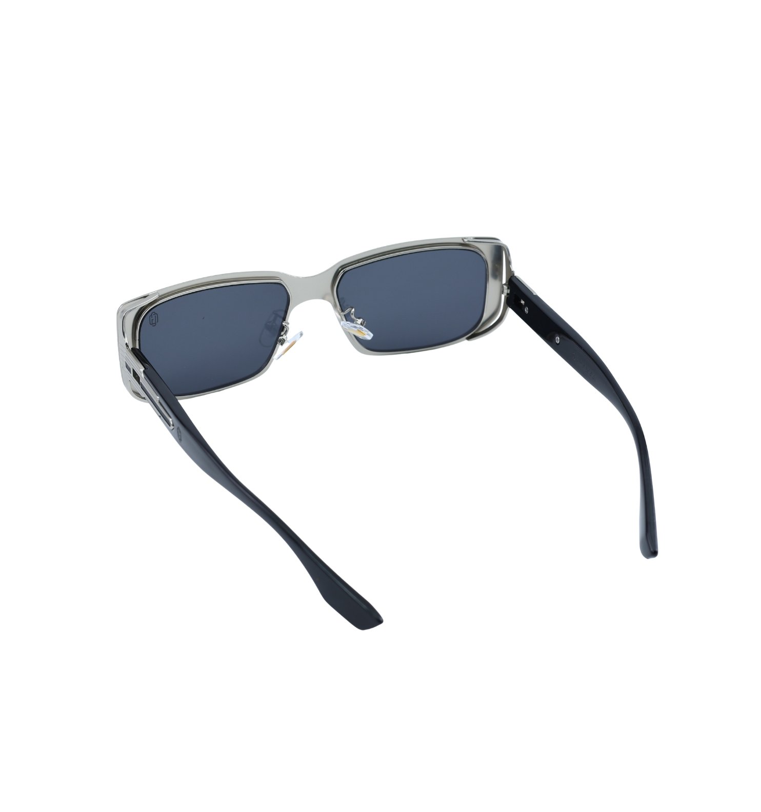 Aura Frame Full Rim Metal Rectangular Sunglasses – Elegant Everyday Shades (Black, Grey, Rose)