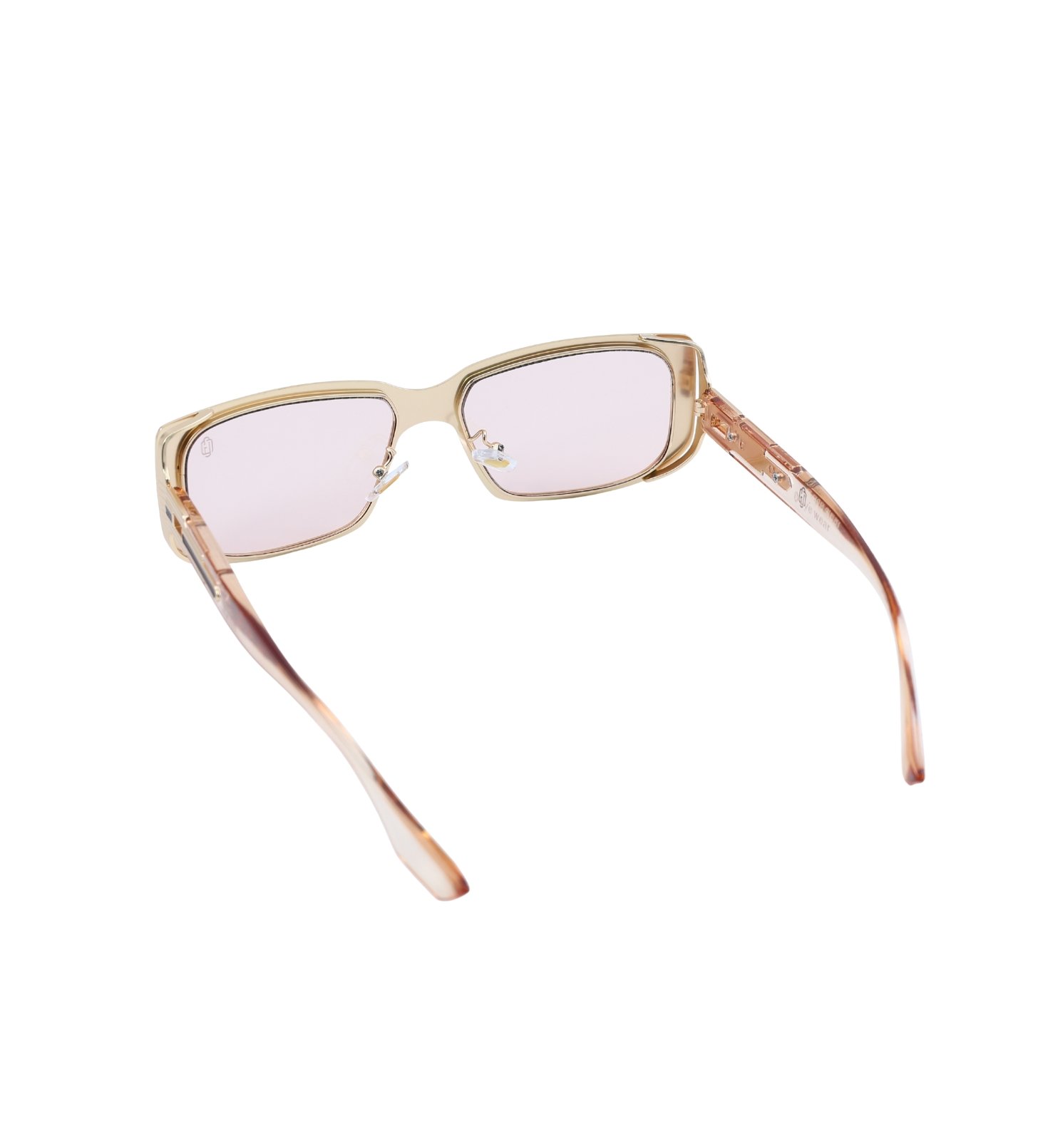 Aura Frame Full Rim Metal Rectangular Sunglasses – Elegant Everyday Shades (Black, Grey, Rose)