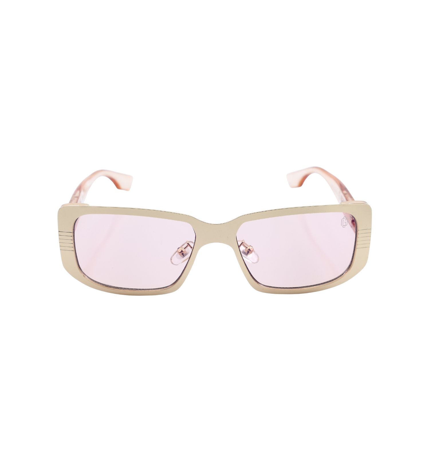 Aura Frame Full Rim Metal Rectangular Sunglasses – Elegant Everyday Shades (Black, Grey, Rose)