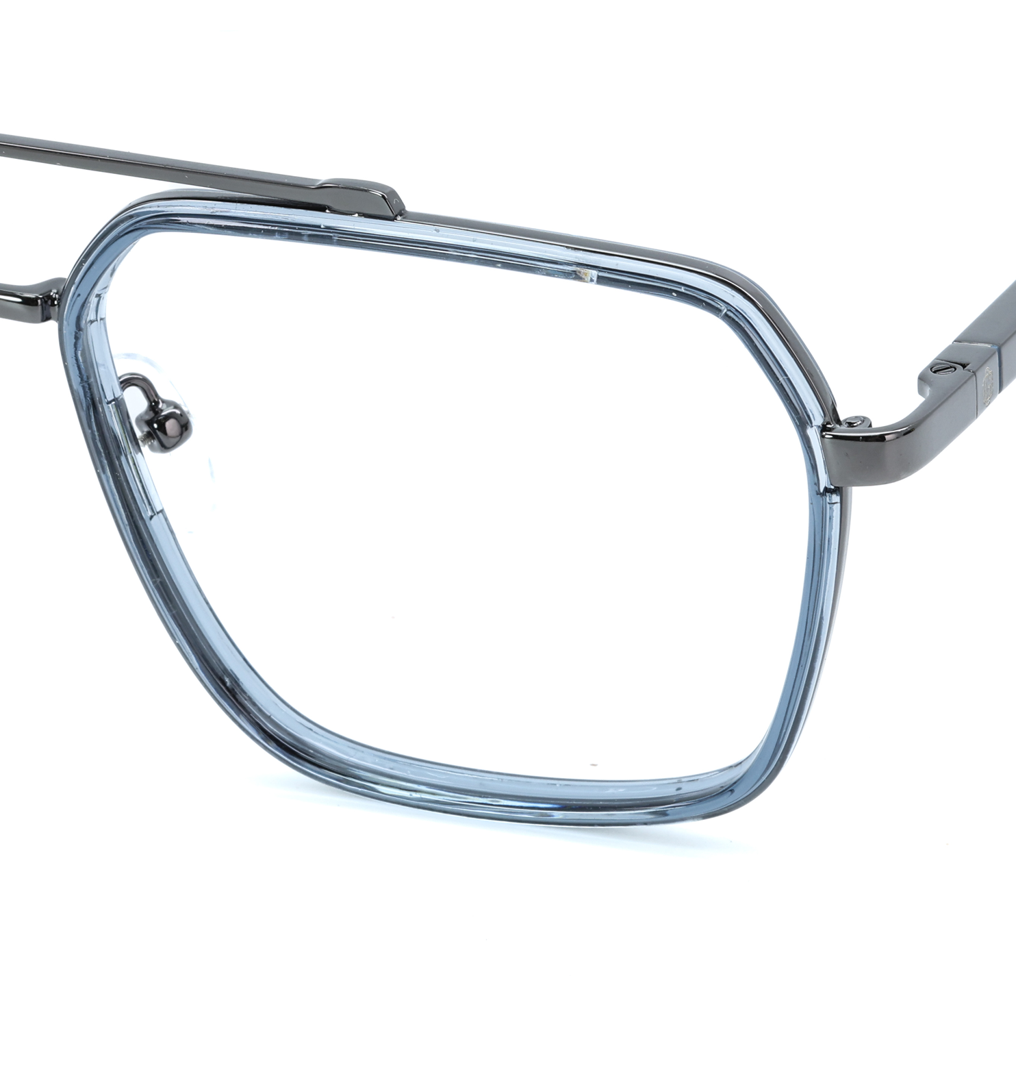 Full Rim Metal Wayfarer Eyeglasses with Pre-Fitted Blue Block Lenses | Available in Blue & Golden