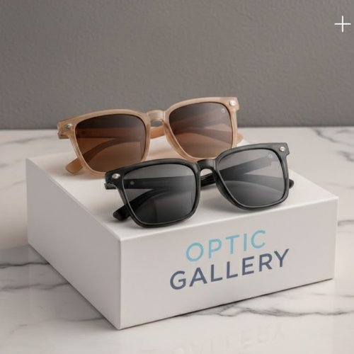 OG Modern Line Full Rim Acetate Square Sunglasses – Premium Square Frame (Brown, Silver)