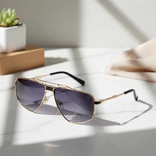 OG Metal Wave Bronze Sunglasses – Premium Metal Frame (Blue, Brown, Purple)