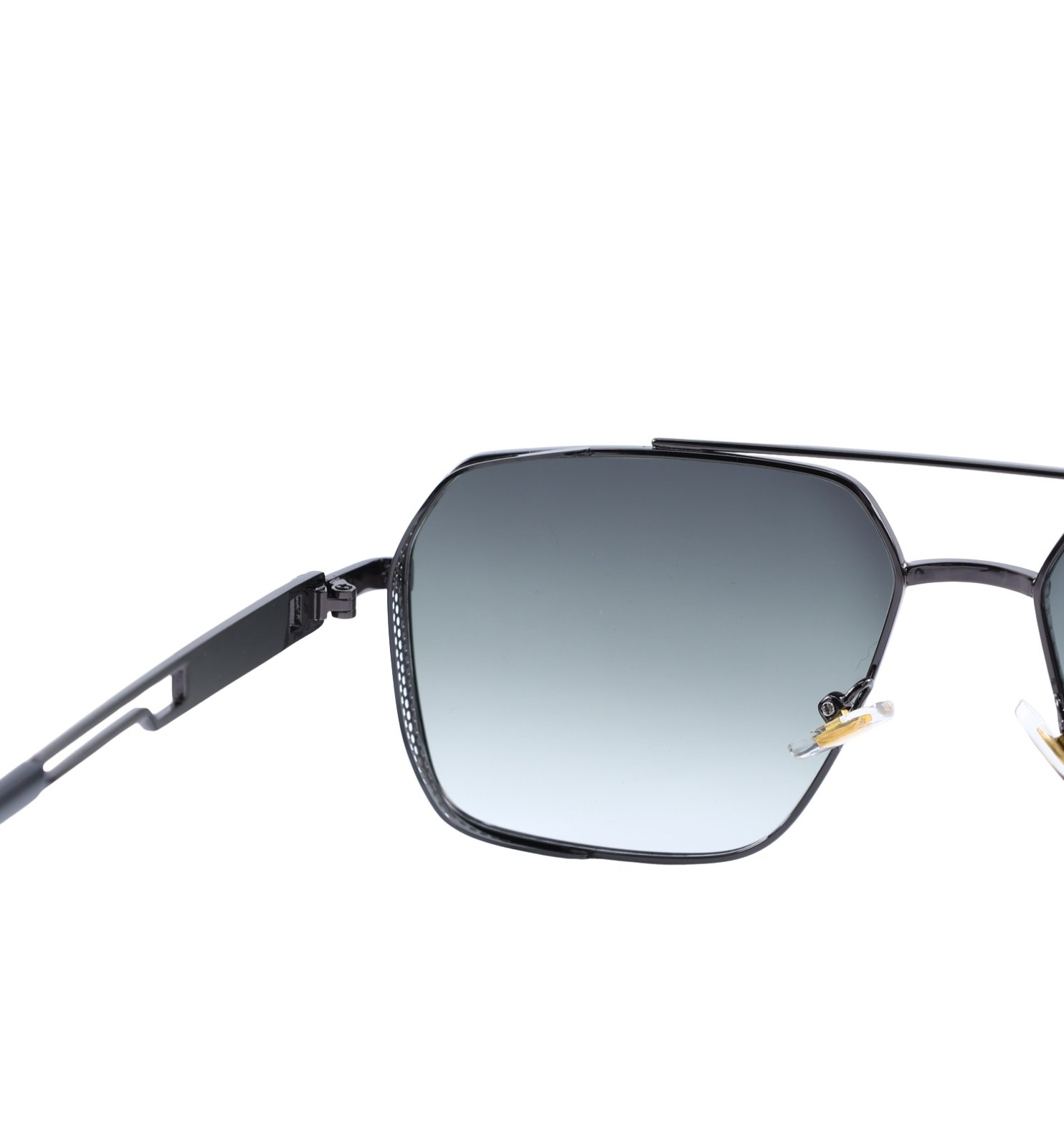 Full Rim Metal Side Cap Sunglasses – Unisex UV-Protective Shades (Purple, Black, Brown)