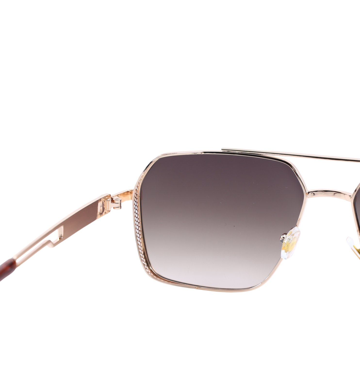 Full Rim Metal Side Cap Sunglasses – Unisex UV-Protective Shades (Purple, Black, Brown)