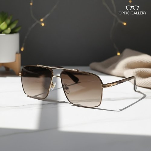 Full Rim Metal Wayfarer Sunglasses with UV400 Protection – Classic Street Style Shades (Brown, Purple)