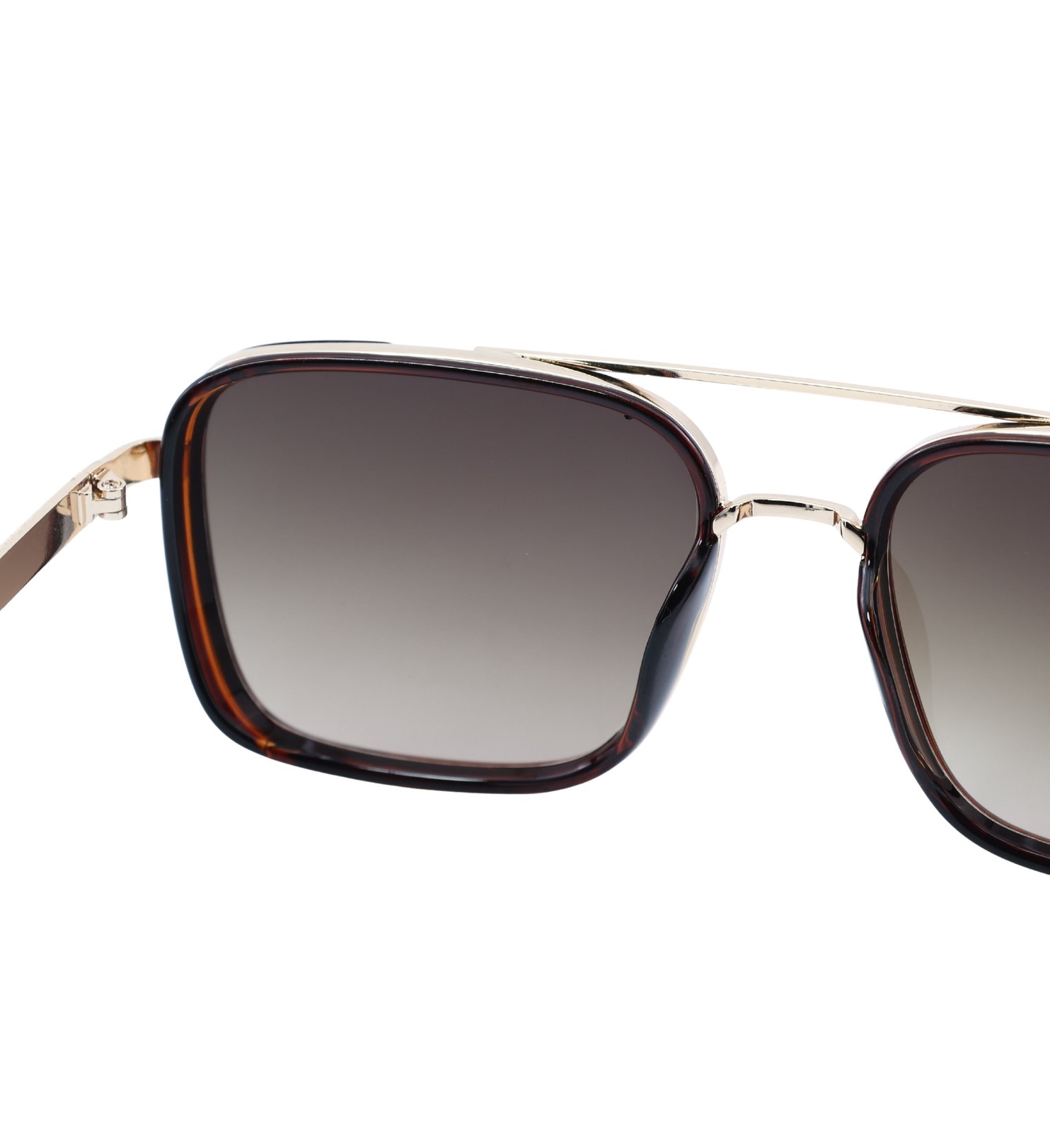 Royal Square Full Rim Metal Wayfarer Sunglasses with UV400 Protection – Classic Brown