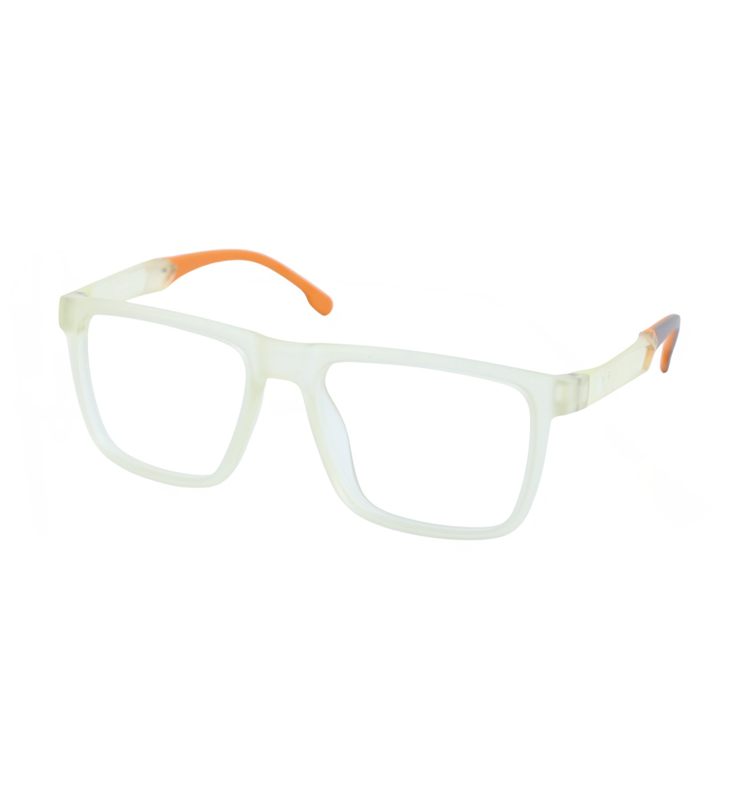 Black Square Active Full Rim Eyeglasses for Men | Sporty Square Frame (Black–Yellow)