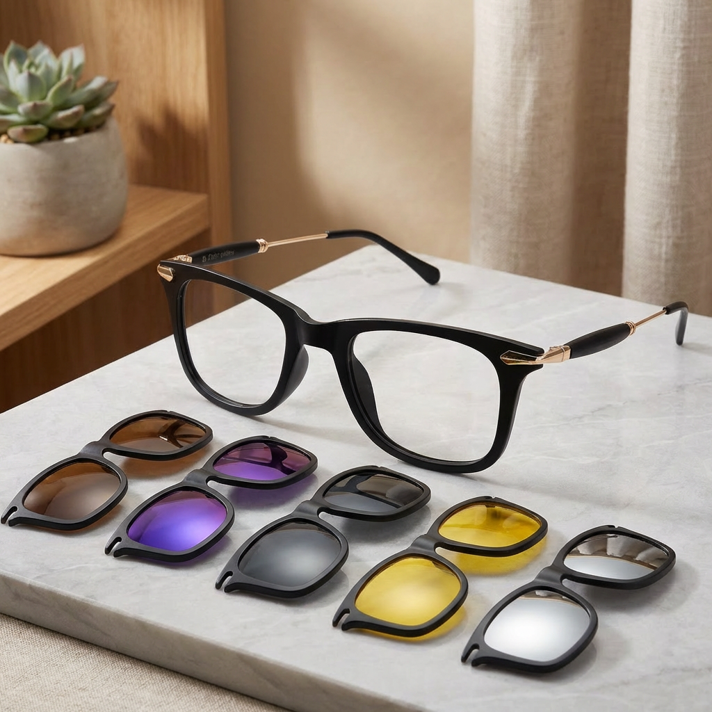 OG Shadow Edge Clip-On | Matte Black Square Magnetic Eyeglasses