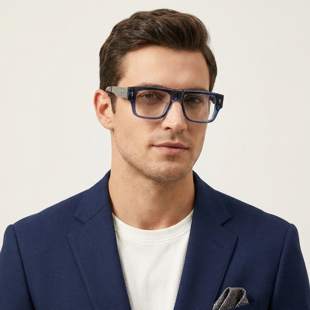 OG Sapphire Heritage Edge | Premium Transparent Square Eyeglasses