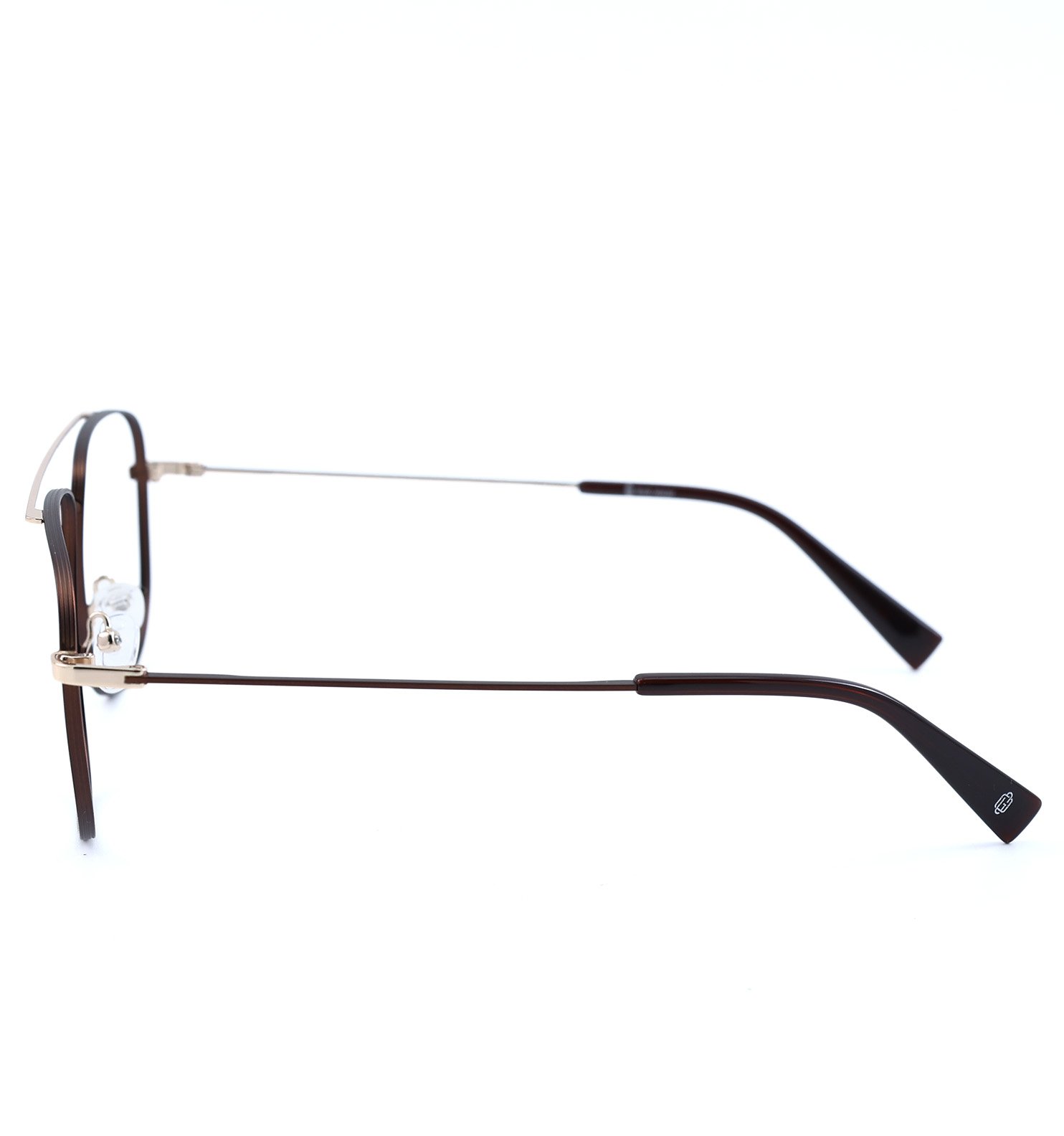 Elite Pilot Men’s Eyeglasses | Premium Metal Optical Frame in Brown, Dark Blue & Grey