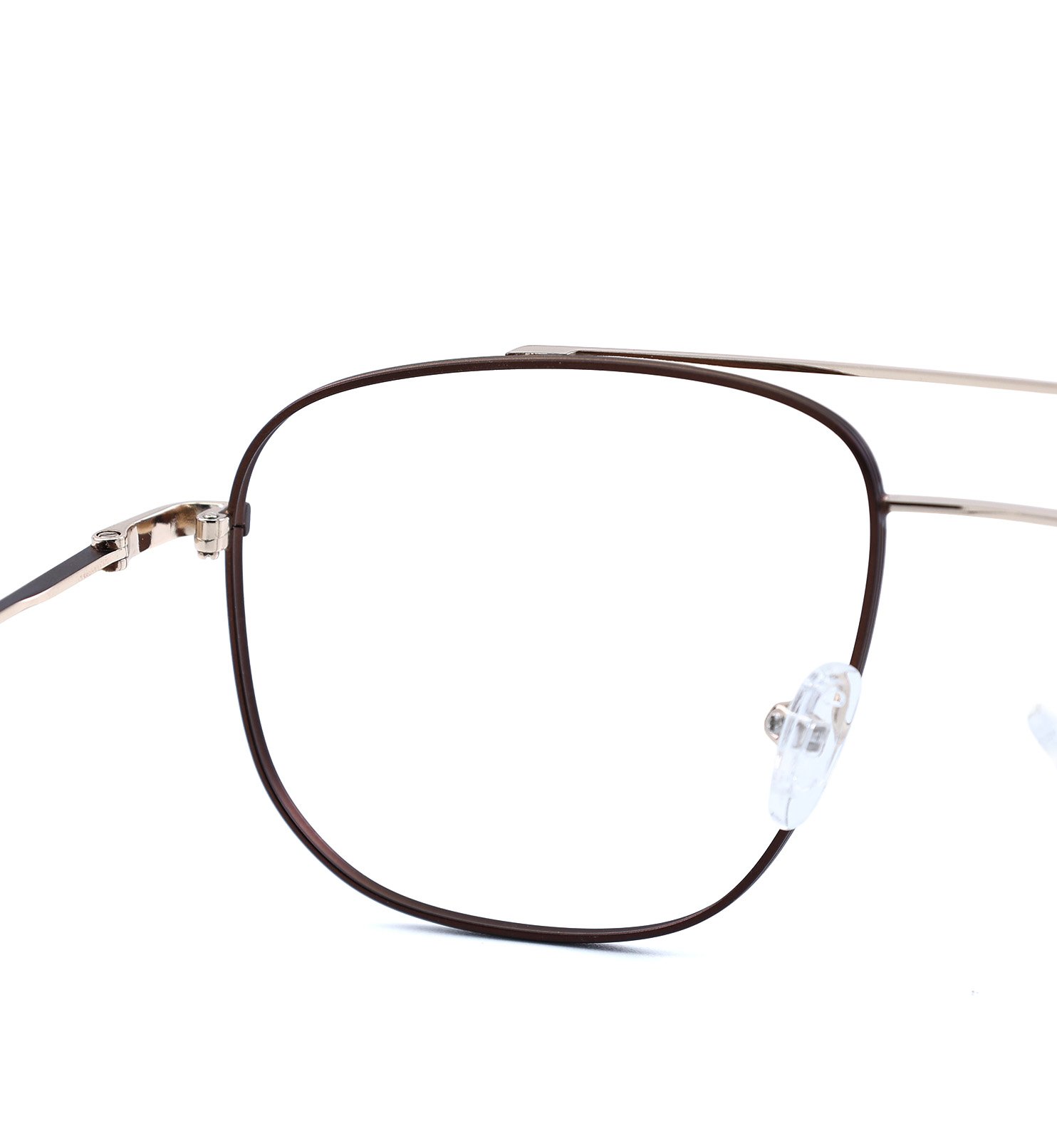 Elite Pilot Men’s Eyeglasses | Premium Metal Optical Frame in Brown, Dark Blue & Grey