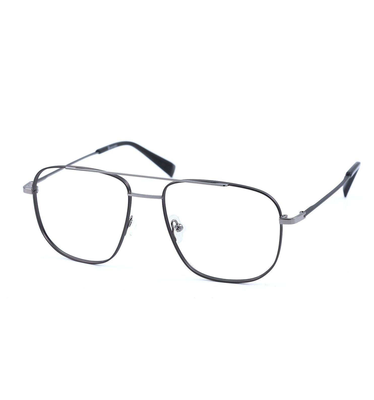 Elite Pilot Men’s Eyeglasses | Premium Metal Optical Frame in Brown, Dark Blue & Grey