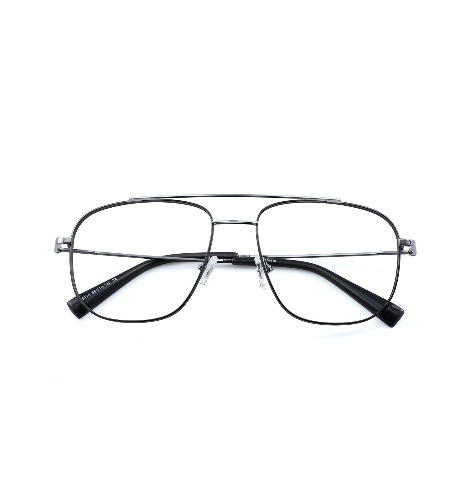 Elite Pilot Men’s Eyeglasses | Premium Metal Optical Frame in Brown, Dark Blue & Grey