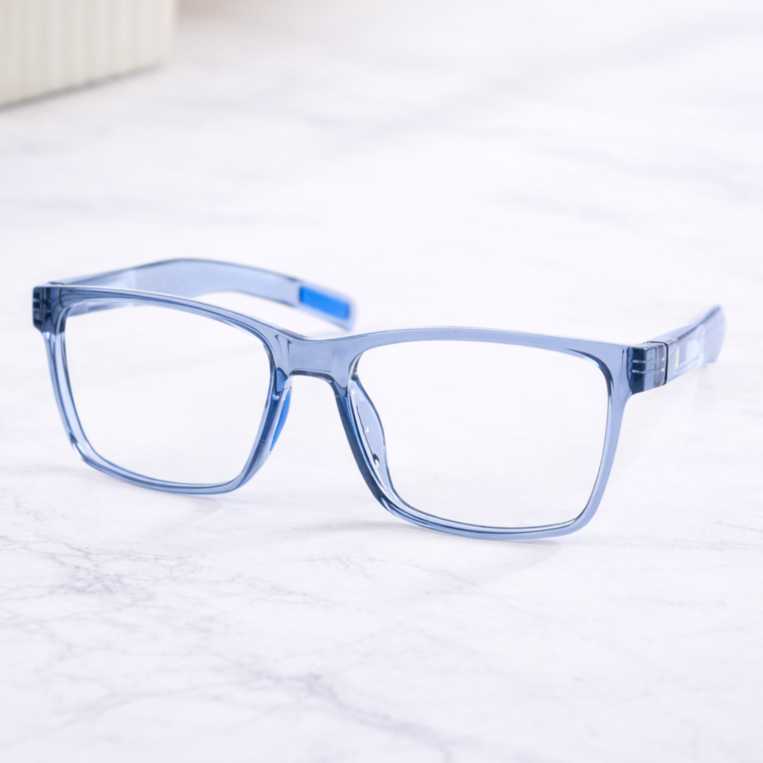 Everyday Square Full Rim Eyeglasses for Men & Women – Blue & Grey Lightweight Frame