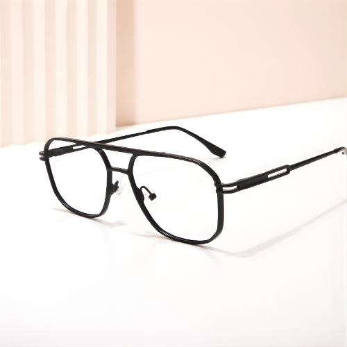 Full Rim Brass Metal Square Eyeglasses – MN KSL98279 (Black / Gold / Silver)