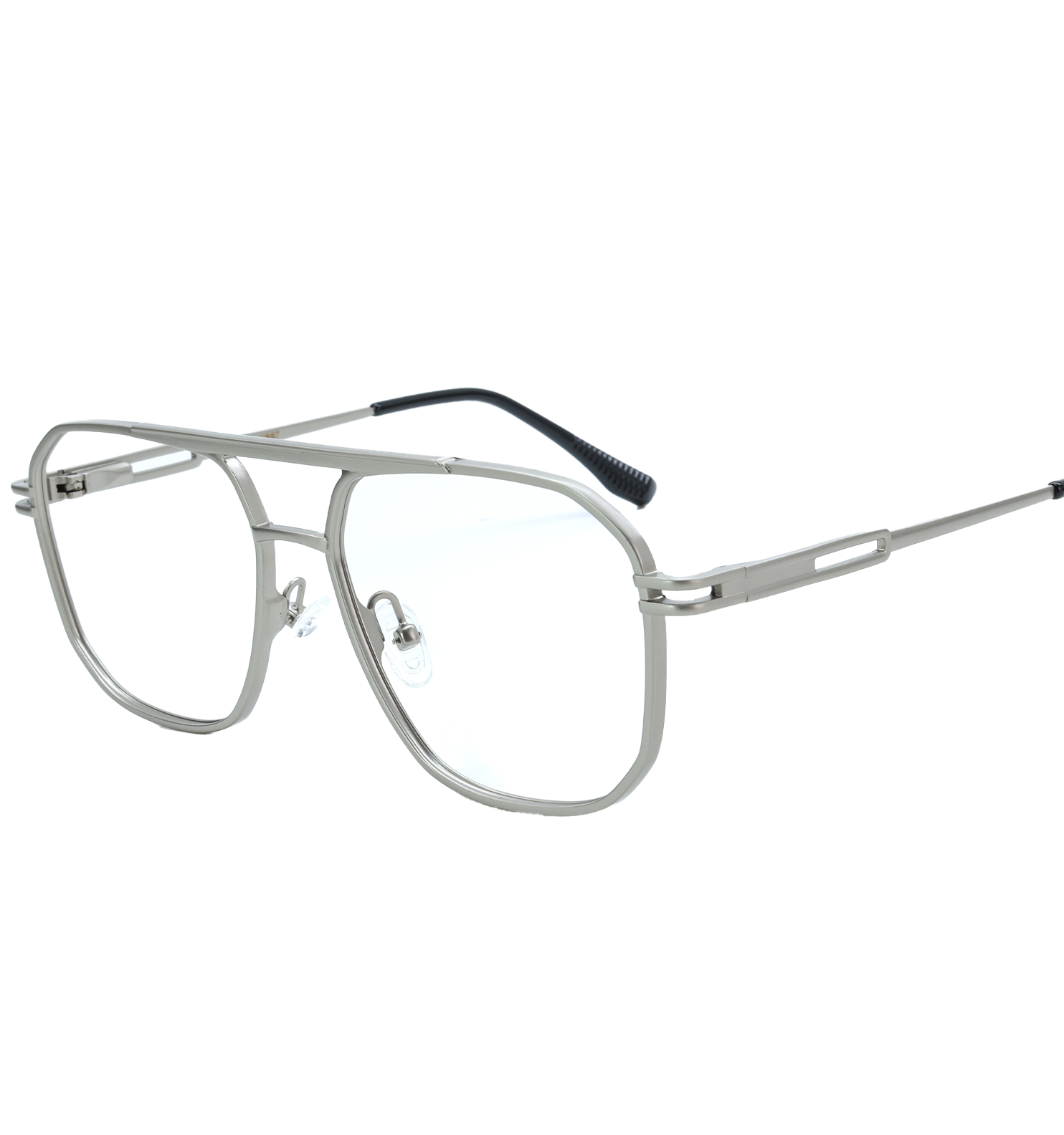 Full Rim Brass Metal Square Eyeglasses – MN KSL98279 (Black / Gold / Silver)