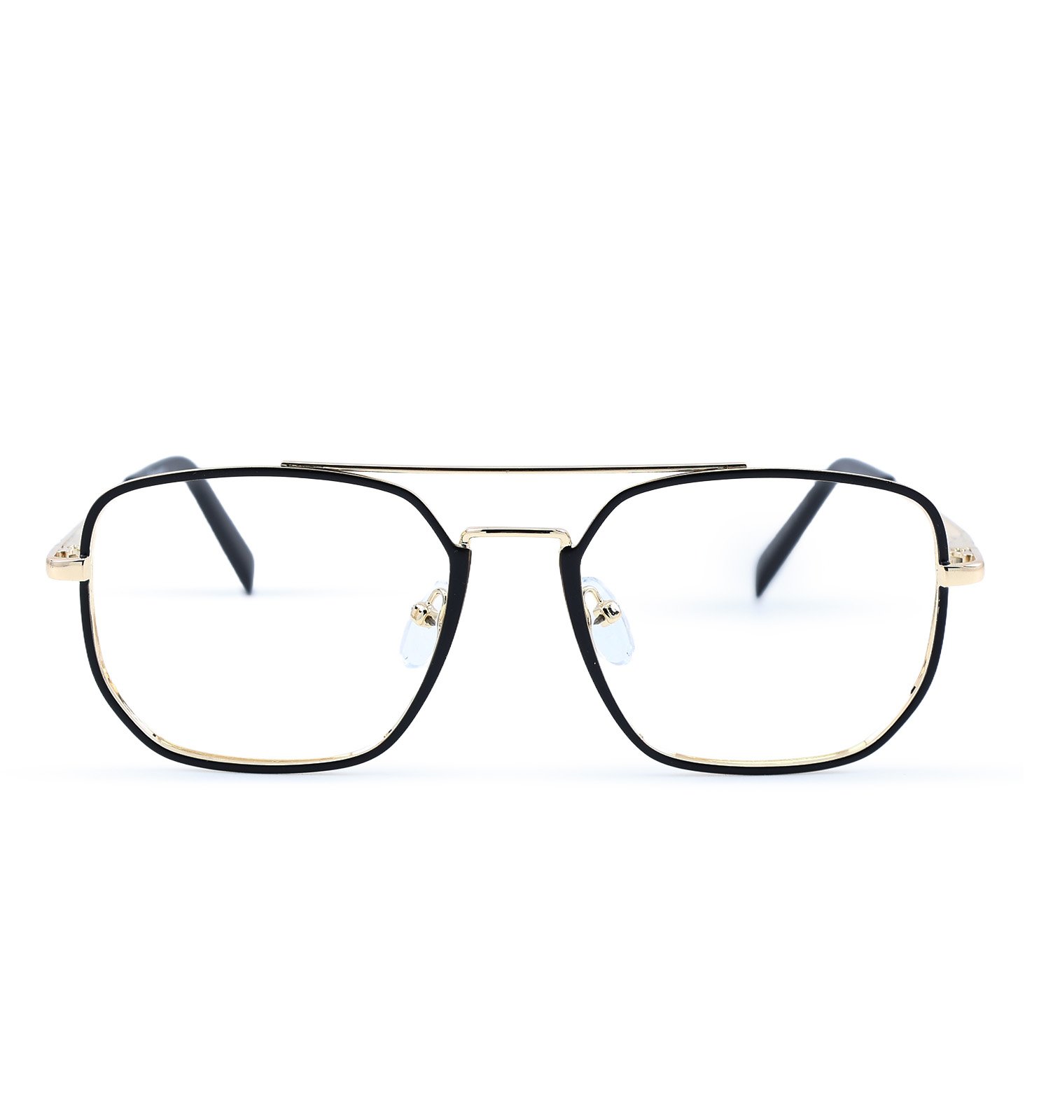 Jet Square Eyewear for Men | Premium Square Optical Frame in Golden & Grey