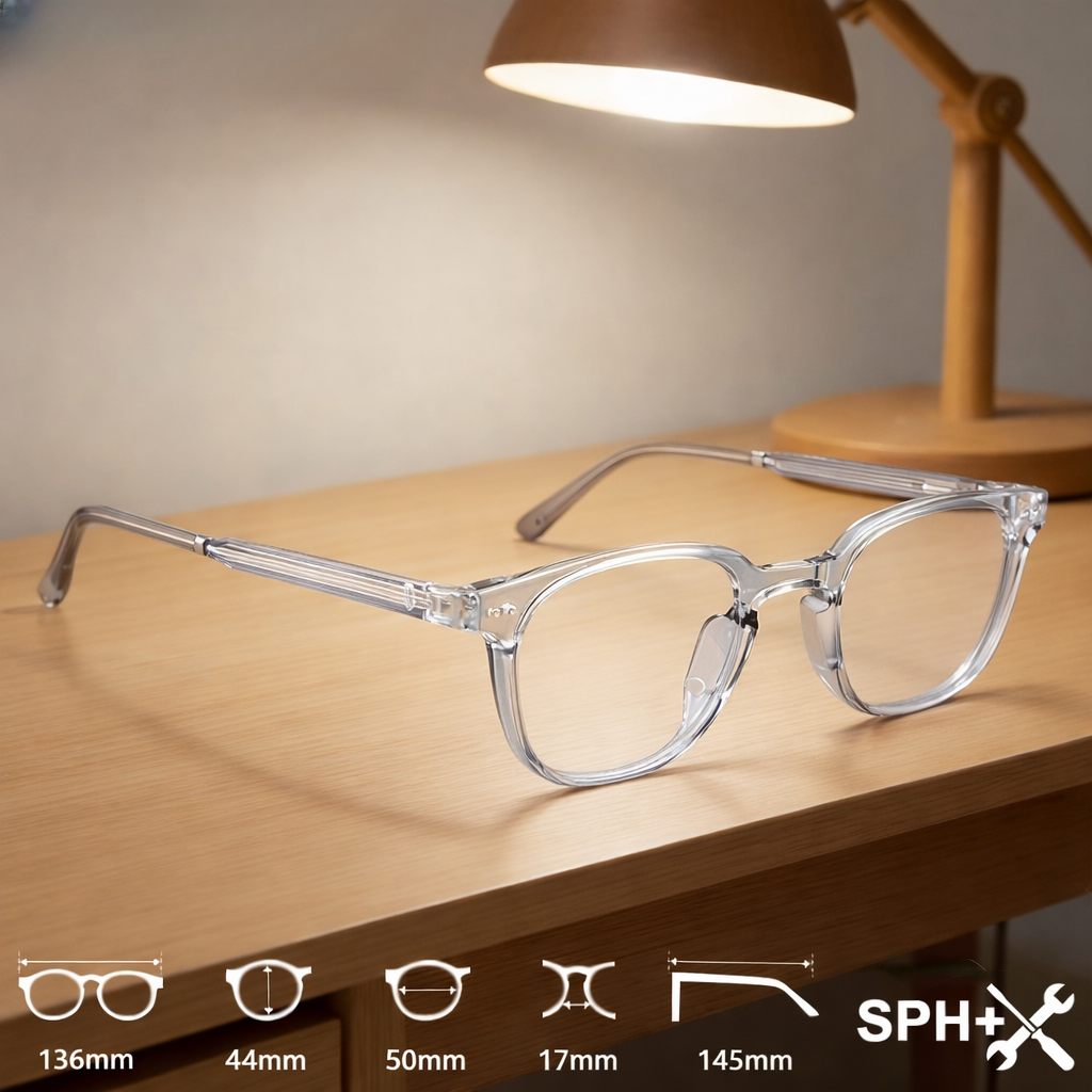 Men’s OG Clearline Full Rim Square Eyeglasses | Transparent Premium Optical Frame