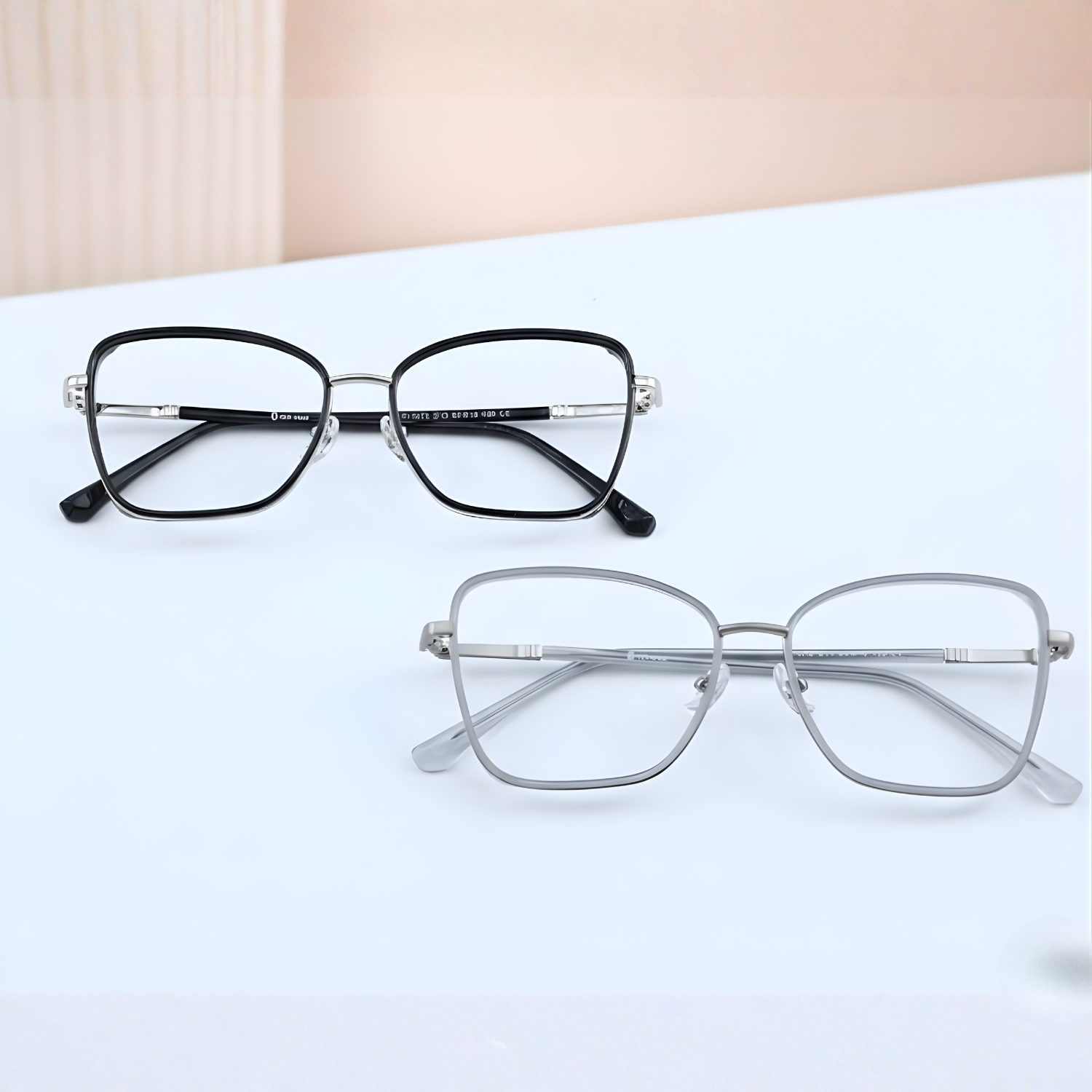 Neo Line Square Frame Women’s Eyeglasses | Stylish & Lightweight Optical Frame for Women | Blue & Black