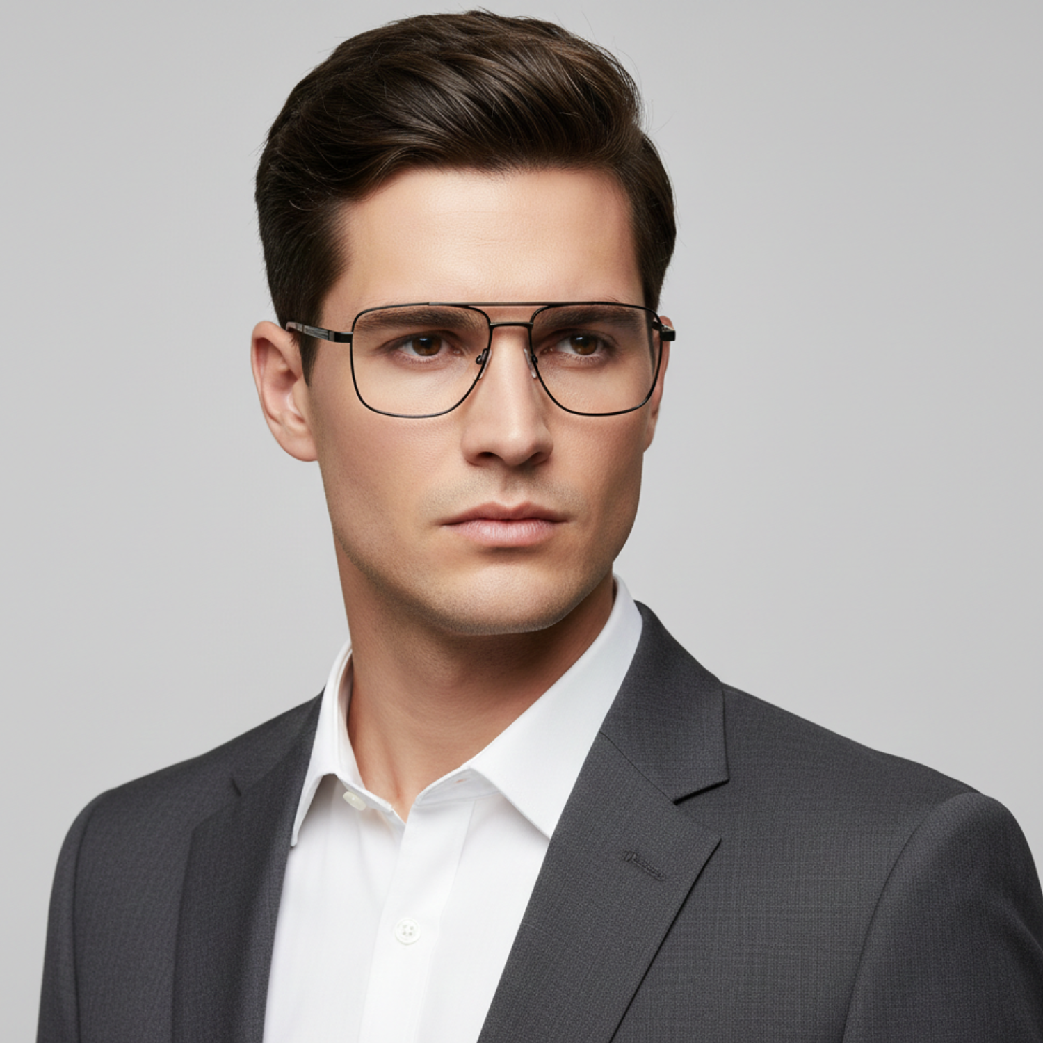 OG Aero Pro Men’s Full Rim Metal Eyeglasses | Lightweight Premium Square Frame