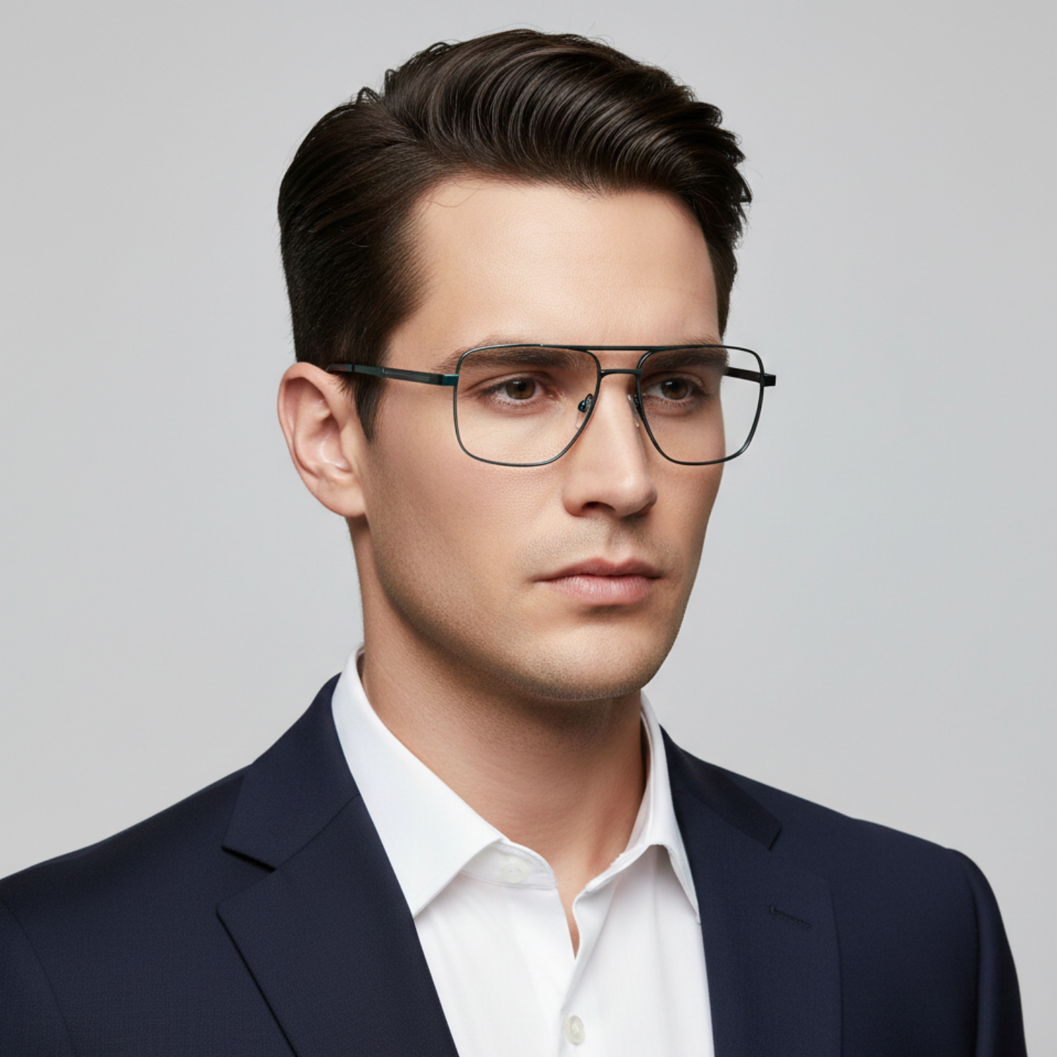 OG Aero Pro Men’s Full Rim Metal Eyeglasses | Lightweight Premium Square Frame
