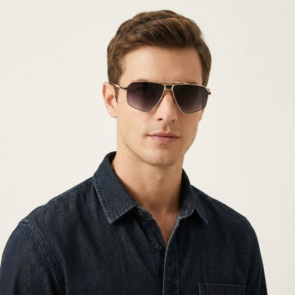 OG Aero Royale | Gold Navigator Gradient Smoke Sunglasses