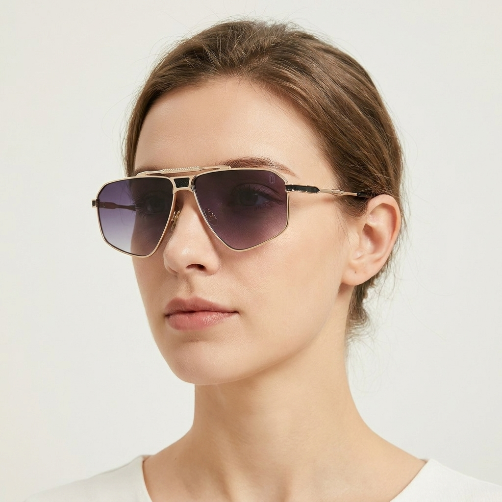 OG Aero Royale | Gold Navigator Gradient Smoke Sunglasses