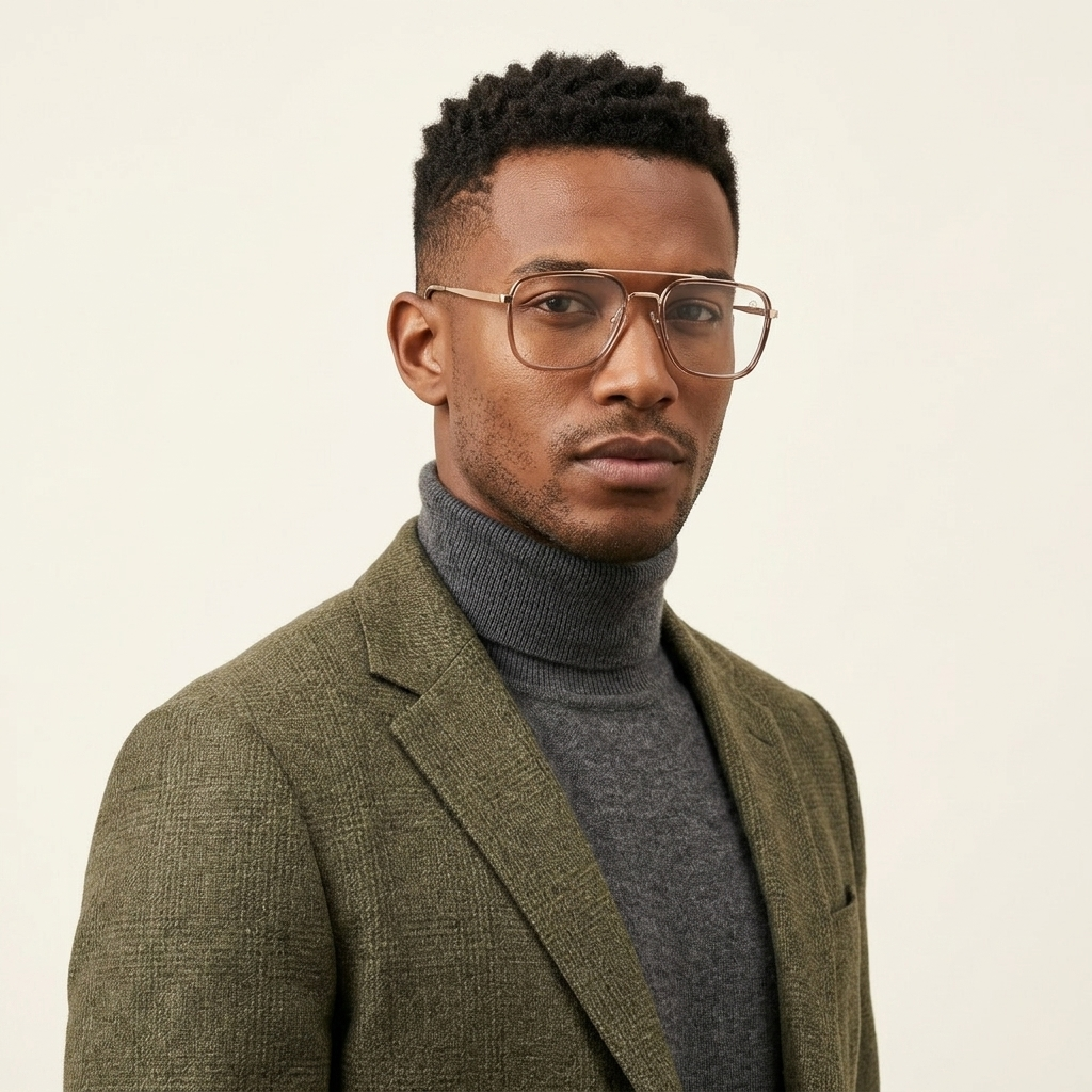OG Amber Dynasty | Luxury Gold Square Browline Frame Eyewear