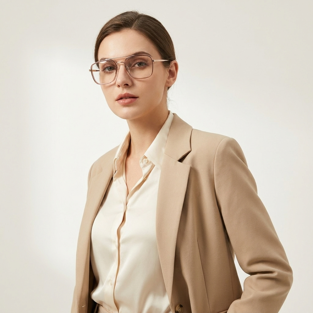 OG Amber Dynasty | Luxury Gold Square Browline Frame Eyewear