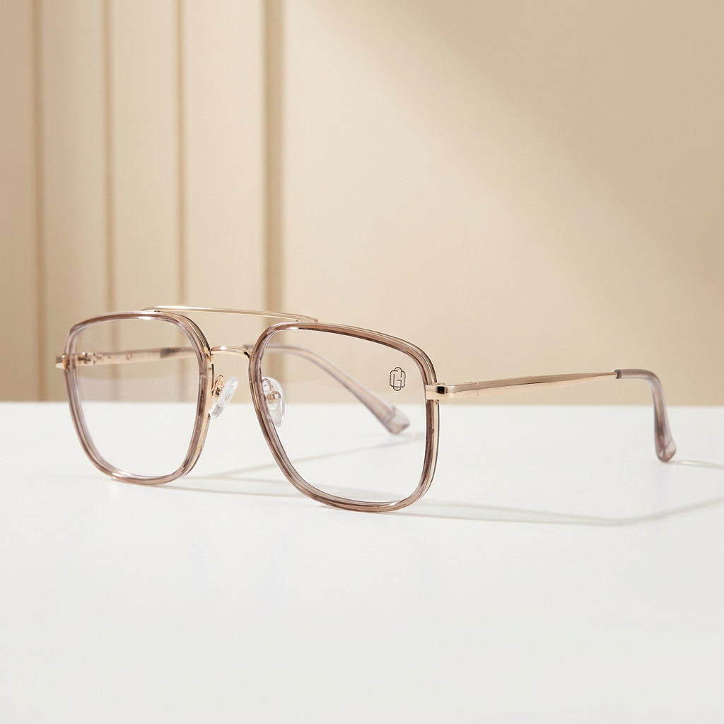 OG Amber Dynasty | Luxury Gold Square Browline Frame Eyewear