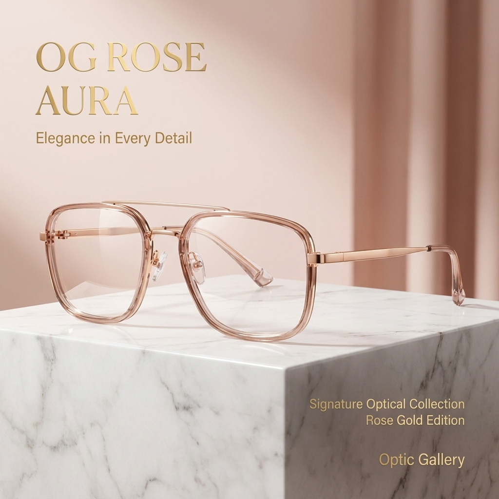 OG Amber Dynasty | Luxury Gold Square Browline Frame Eyewear