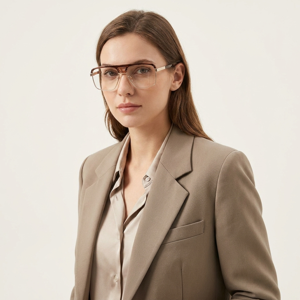 OG Amber Dynasty | Luxury Gold Square Browline Frame Eyewear
